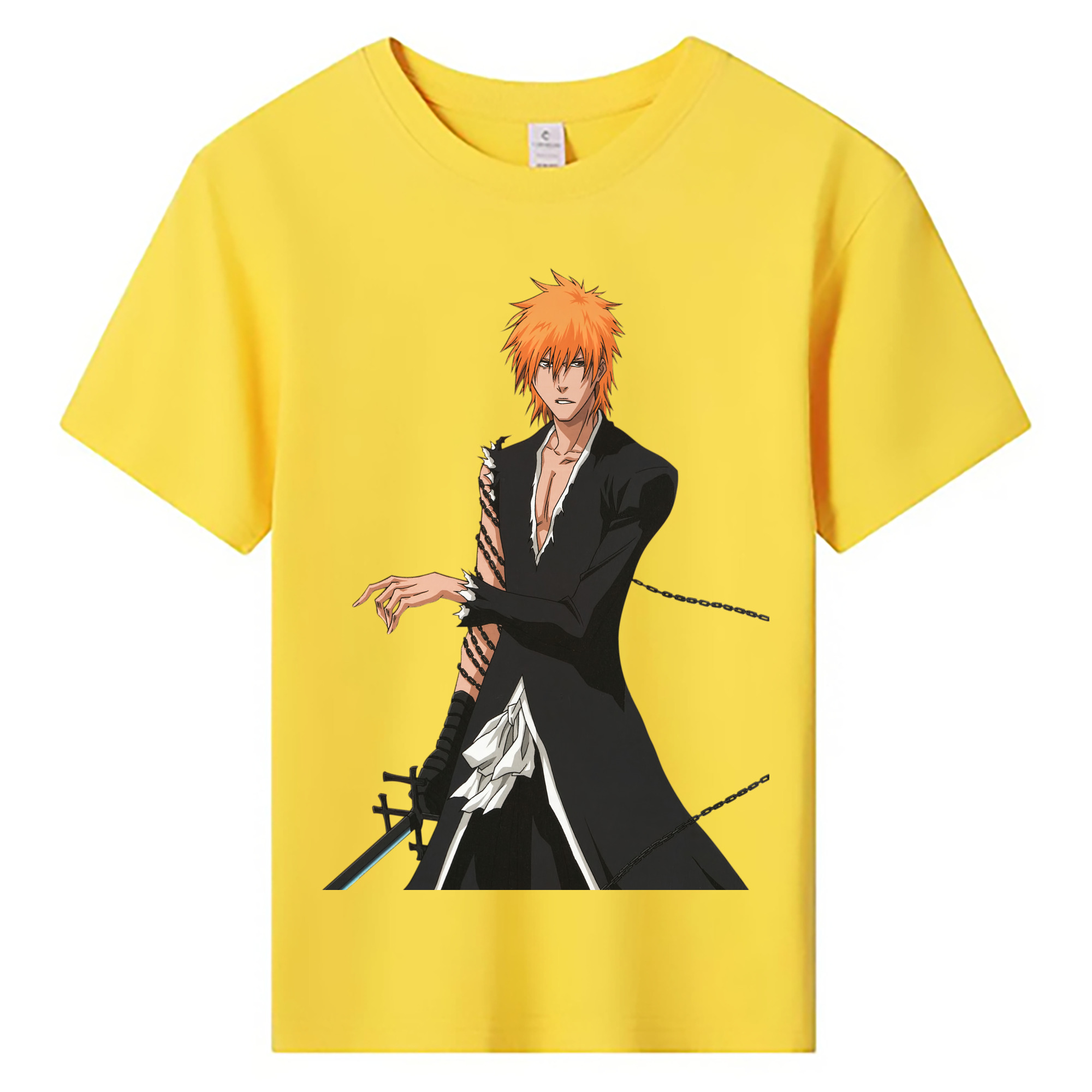 （画像用） ブリーチ 黒崎一護（くろさき いちご）BLEACH Kurosaki Ichigo 綿100％キッズTシャツ（フロントプリント）