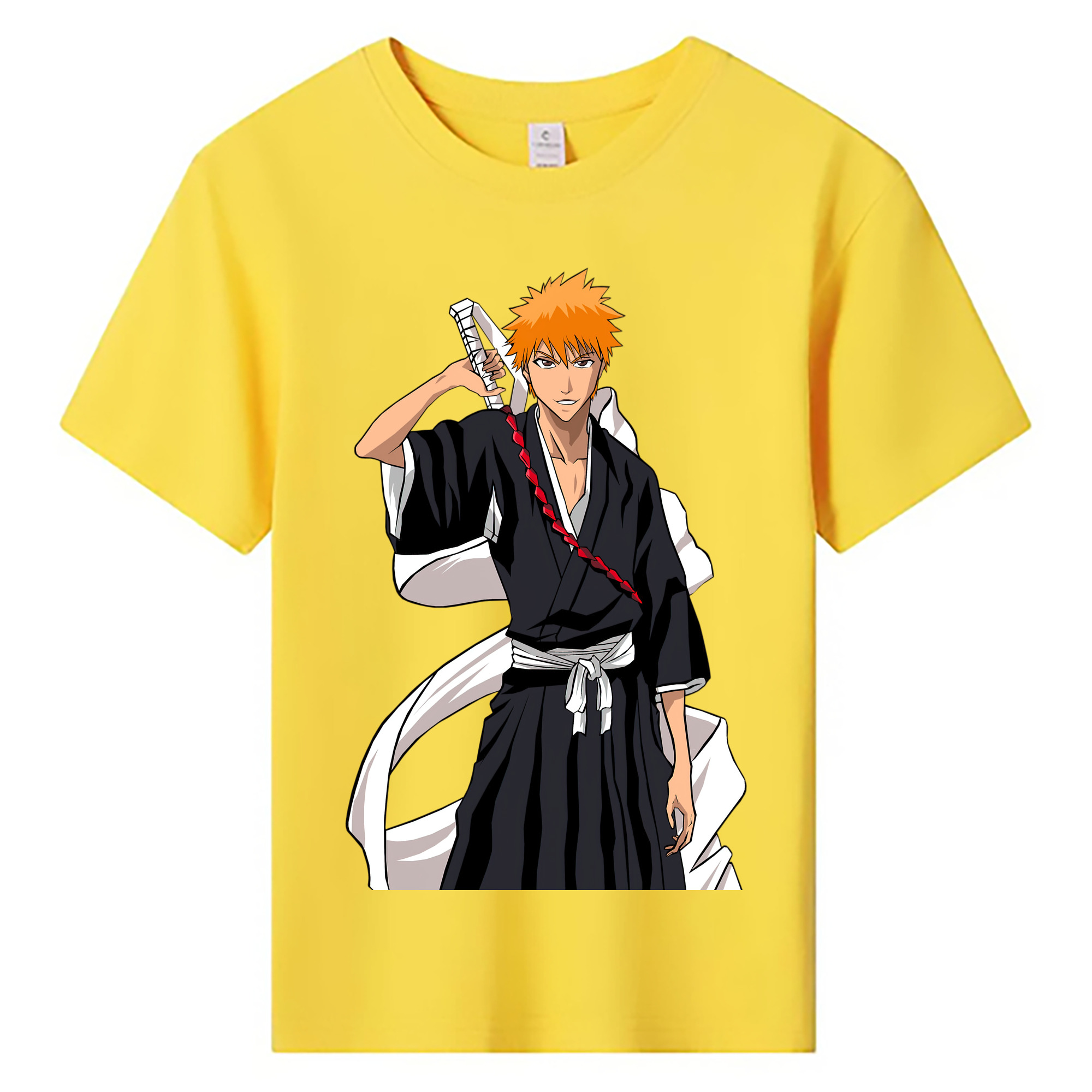 （画像用） ブリーチ 黒崎一護（くろさき いちご）BLEACH Kurosaki Ichigo 綿100％キッズTシャツ（フロントプリント）
