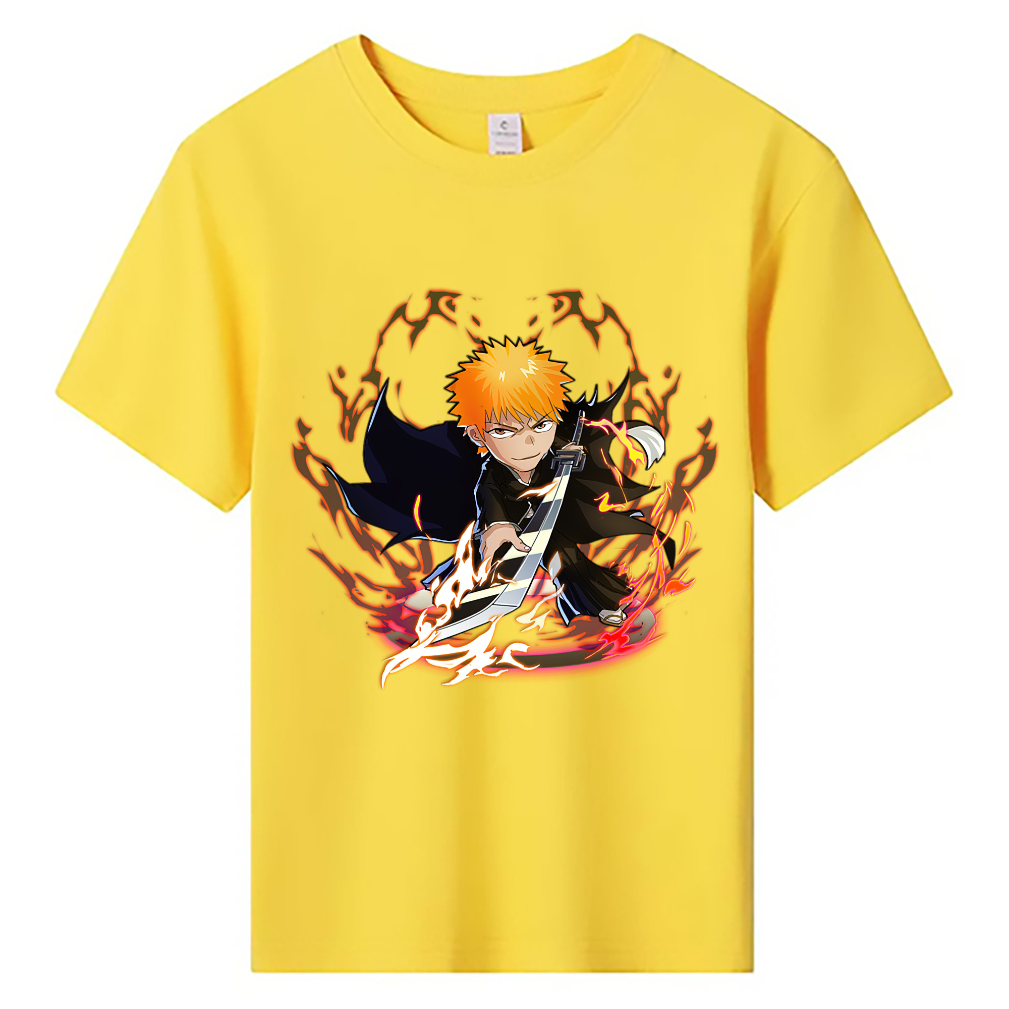 （画像用） ブリーチ 黒崎一護（くろさき いちご）BLEACH Kurosaki Ichigo 綿100％キッズTシャツ（フロントプリント）