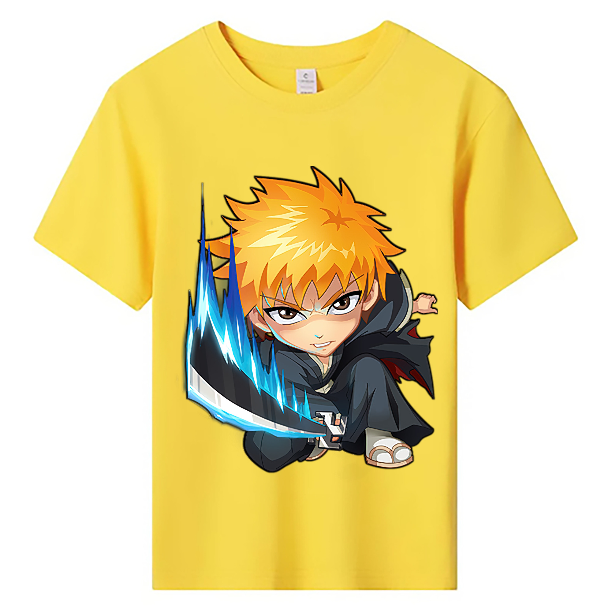 （画像用） ブリーチ 黒崎一護（くろさき いちご）BLEACH Kurosaki Ichigo 綿100％キッズTシャツ（フロントプリント）