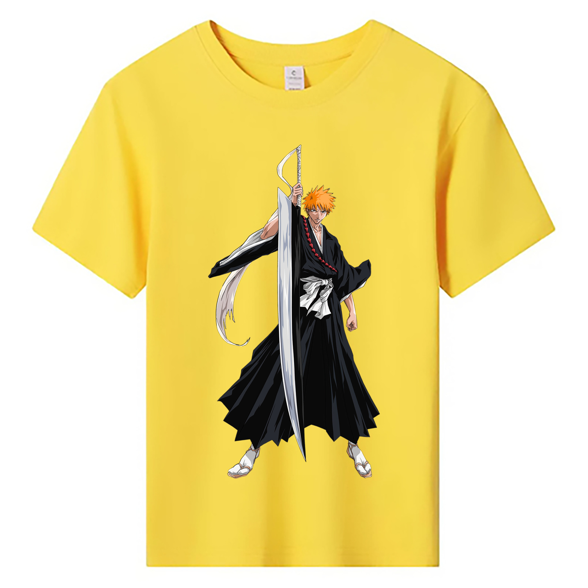 （画像用） ブリーチ 黒崎一護（くろさき いちご）BLEACH Kurosaki Ichigo 綿100％キッズTシャツ（フロントプリント）