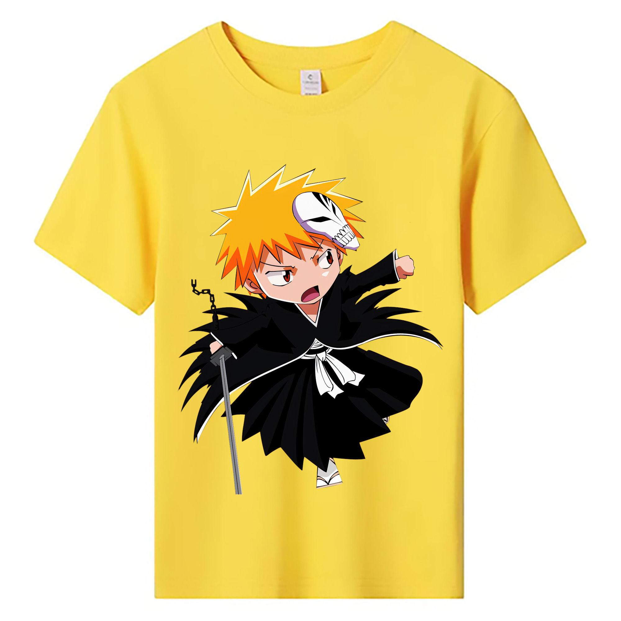 （画像用） ブリーチ 黒崎一護（くろさき いちご）BLEACH Kurosaki Ichigo 綿100％キッズTシャツ（フロントプリント）