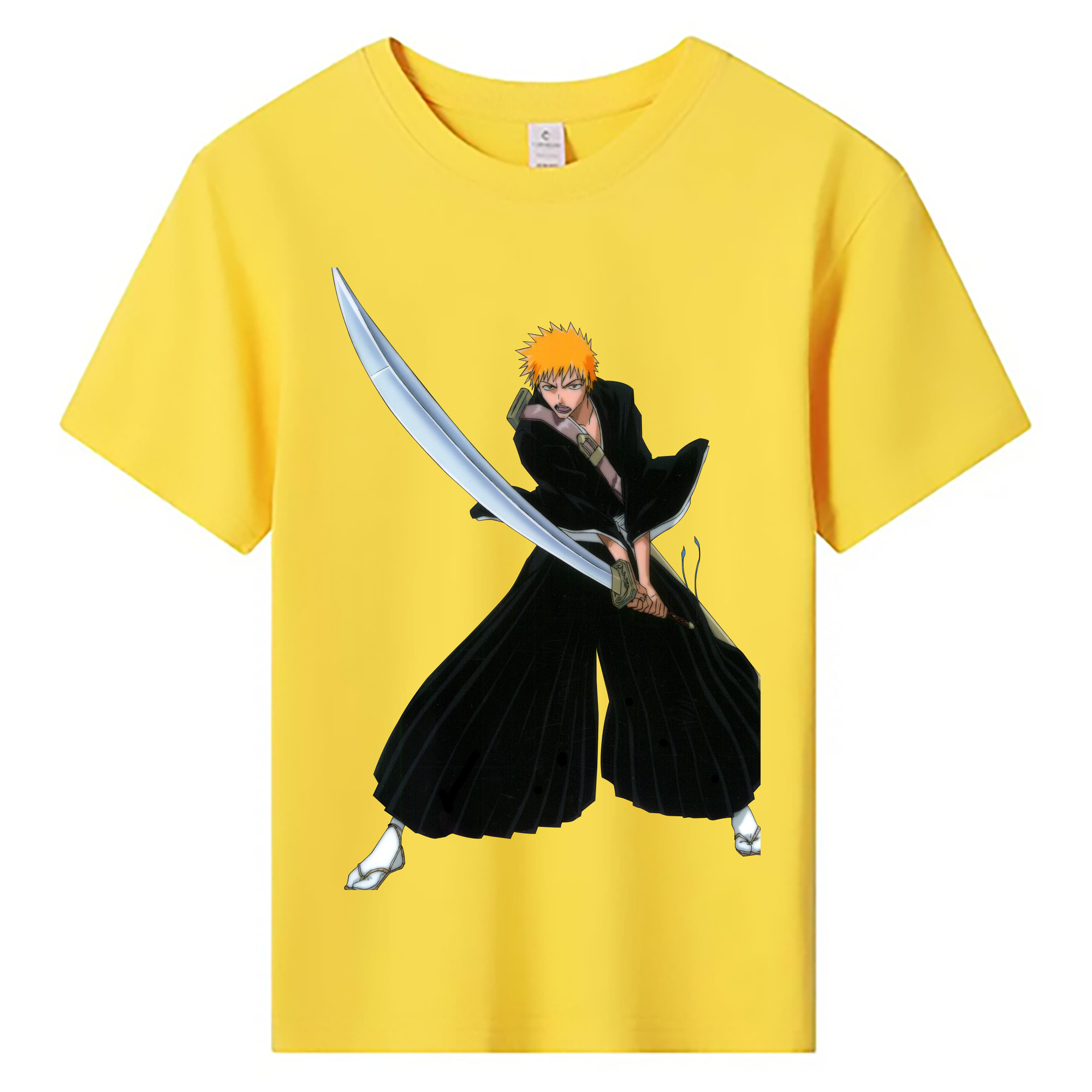 （画像用） ブリーチ 黒崎一護（くろさき いちご）BLEACH Kurosaki Ichigo 綿100％キッズTシャツ（フロントプリント）