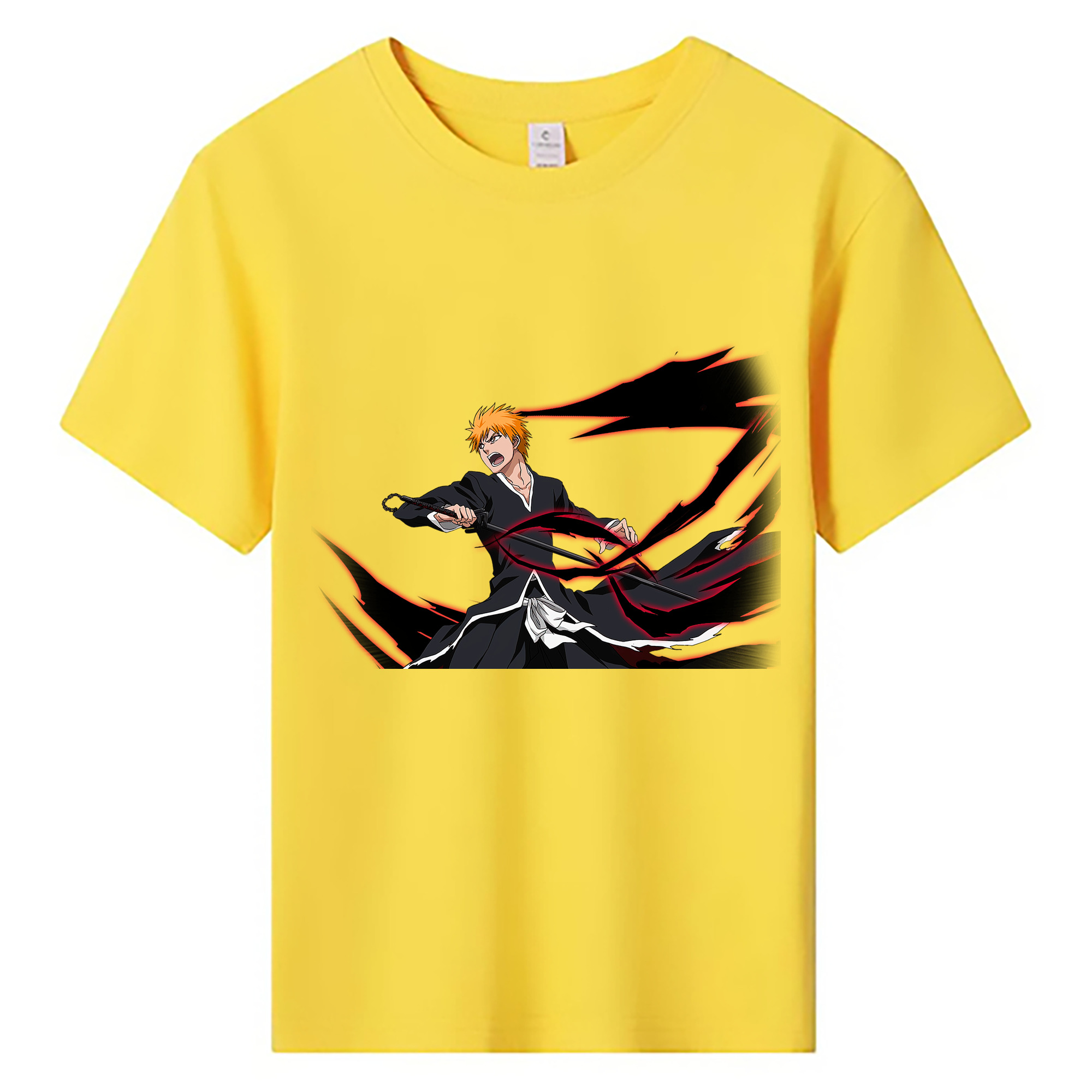 （画像用） ブリーチ 黒崎一護（くろさき いちご）BLEACH Kurosaki Ichigo 綿100％キッズTシャツ（フロントプリント）