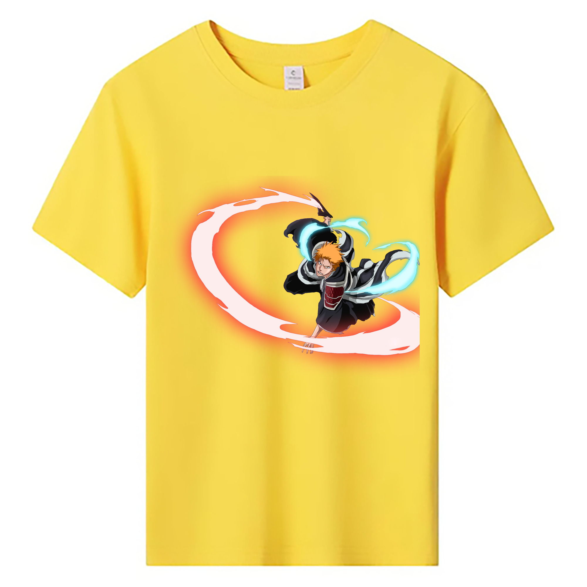 （画像用） ブリーチ 黒崎一護（くろさき いちご）BLEACH Kurosaki Ichigo 綿100％キッズTシャツ（フロントプリント）