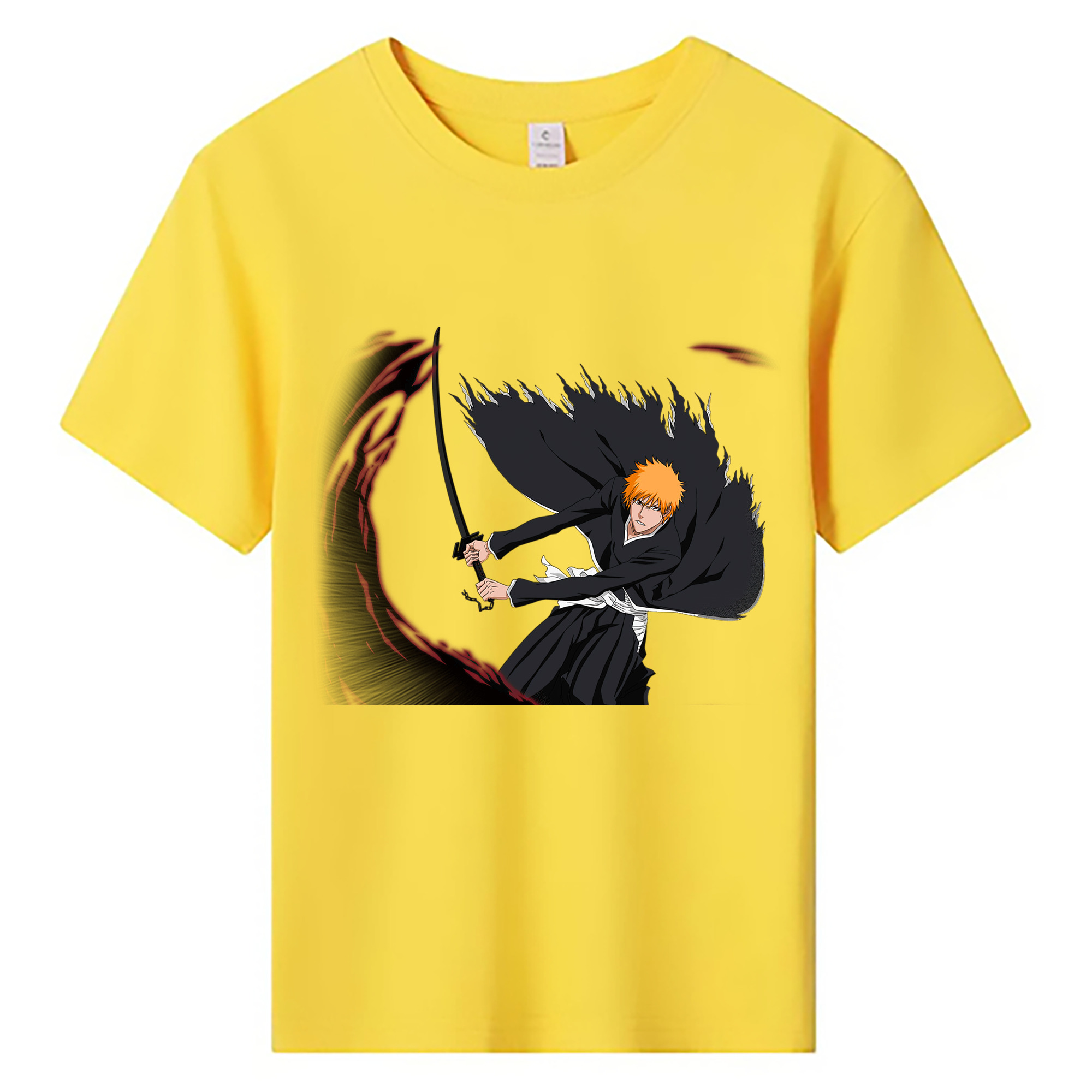 （画像用） ブリーチ 黒崎一護（くろさき いちご）BLEACH Kurosaki Ichigo 綿100％キッズTシャツ（フロントプリント）