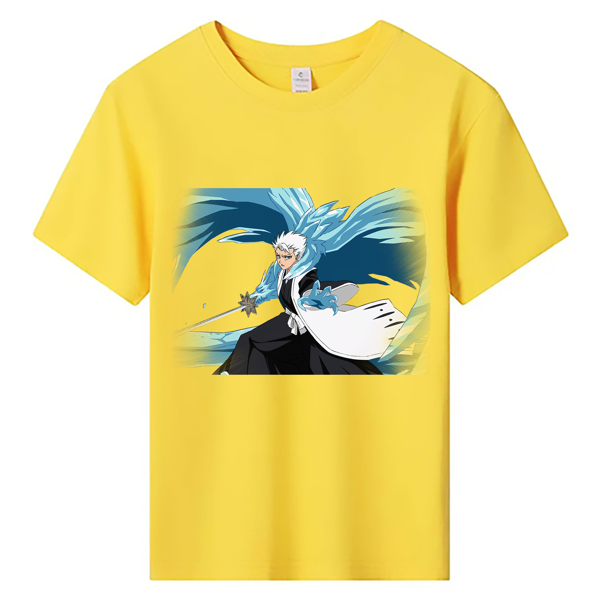 （画像用） ブリーチ 日番谷冬獅郎（ひつがや とうしろう） BLEACH Hitsugaya Toushirou 綿100％キッズTシャツ（フロントプリント）