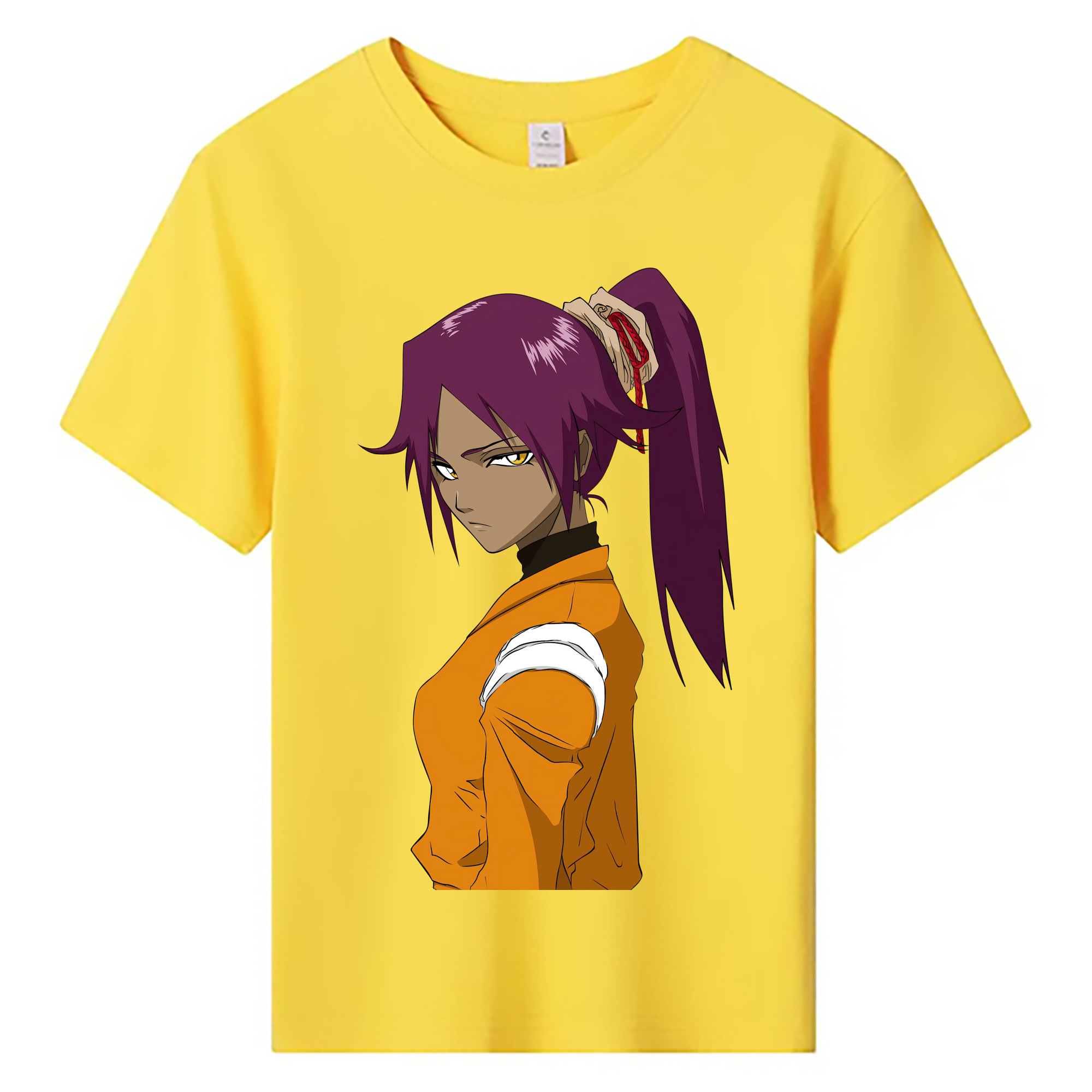 （画像用） ブリーチ 四楓院 夜一（しほういん よるいち） BLEACH Shihouin Yoruichi 綿100％キッズTシャツ（フロントプリント）