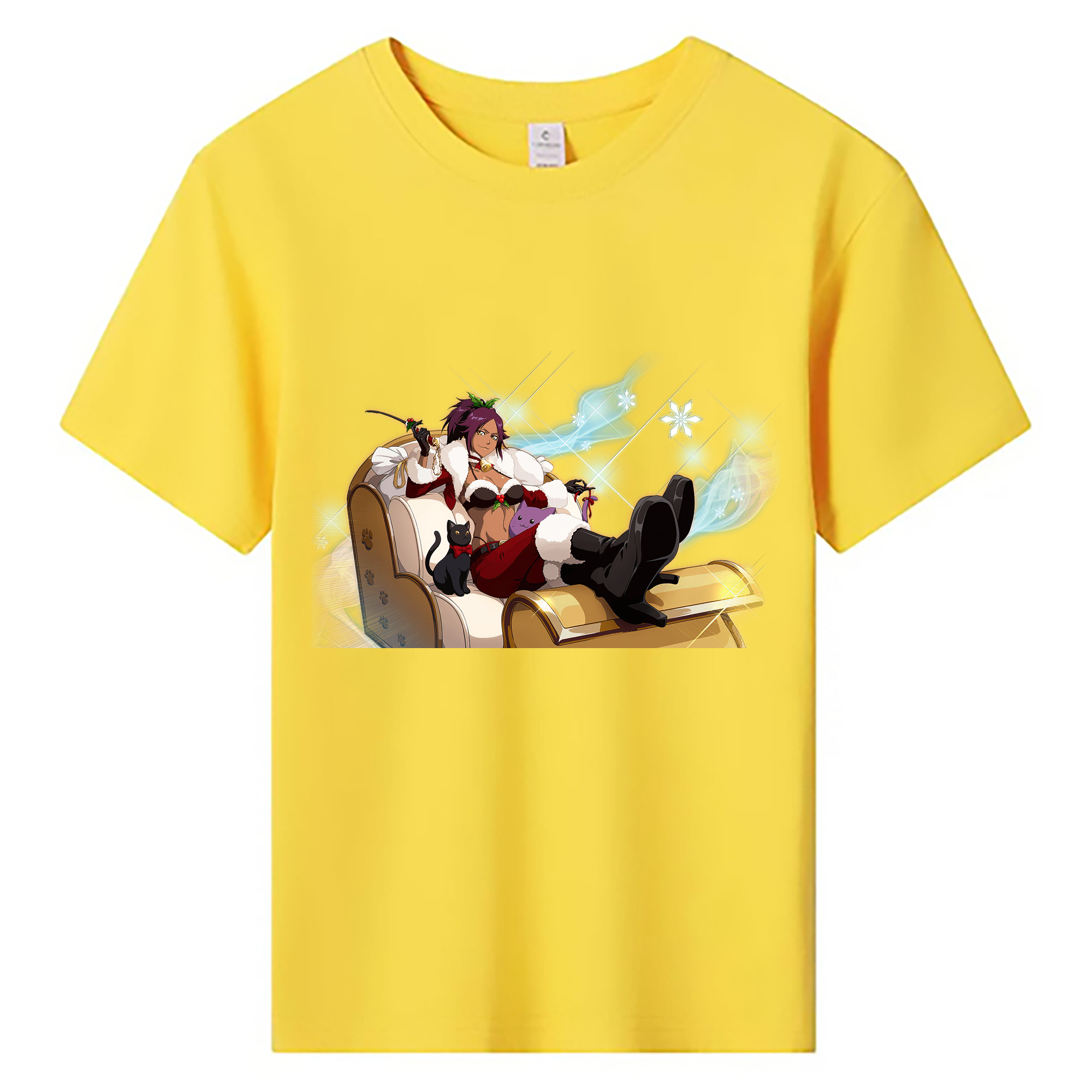 （画像用） ブリーチ 四楓院 夜一（しほういん よるいち） BLEACH Shihouin Yoruichi 綿100％キッズTシャツ（フロントプリント）