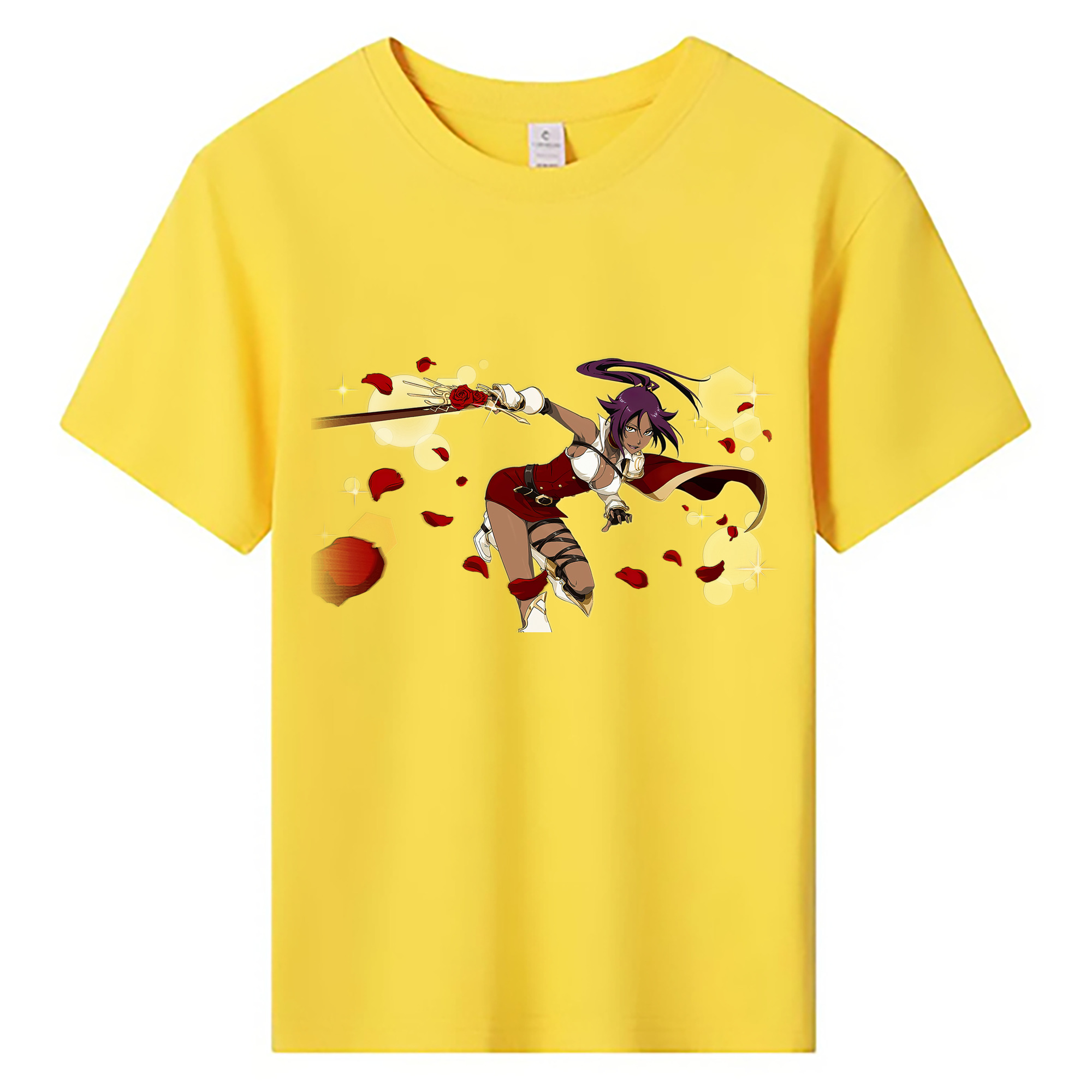 （画像用） ブリーチ 四楓院 夜一（しほういん よるいち） BLEACH Shihouin Yoruichi 綿100％キッズTシャツ（フロントプリント）