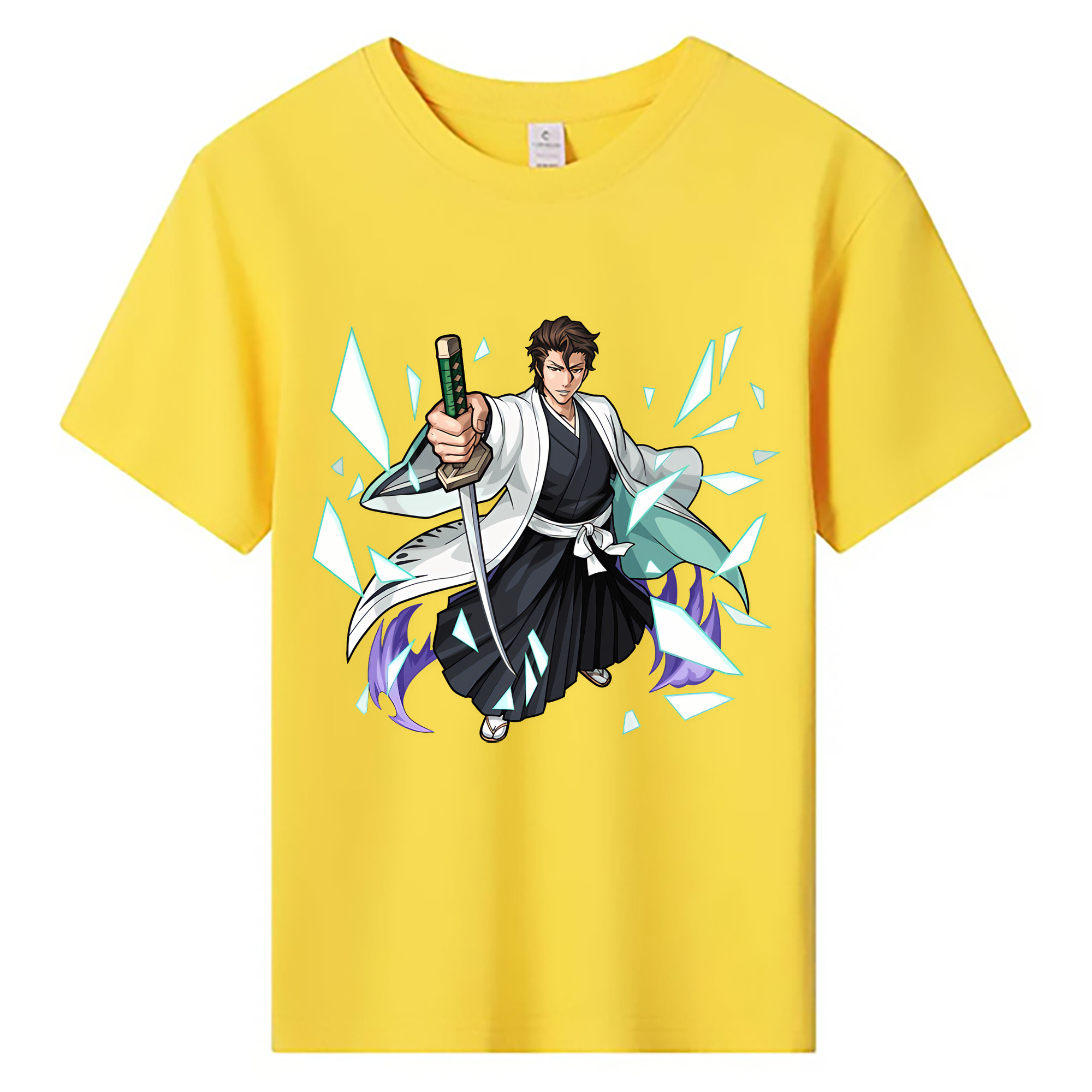（画像用） ブリーチ 藍染 惣右介（あいぜん そうすけ） BLEACH Aizen Sousuke 綿100％キッズTシャツ（フロントプリント）
