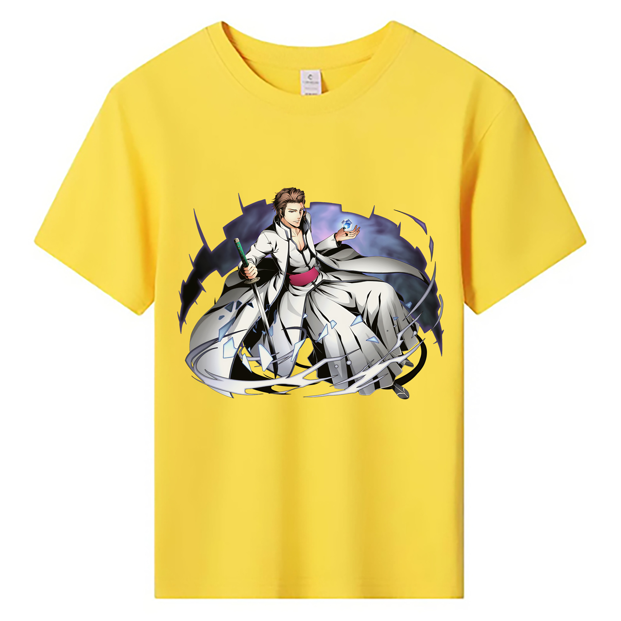 （画像用） ブリーチ 藍染 惣右介（あいぜん そうすけ） BLEACH Aizen Sousuke 綿100％キッズTシャツ（フロントプリント）