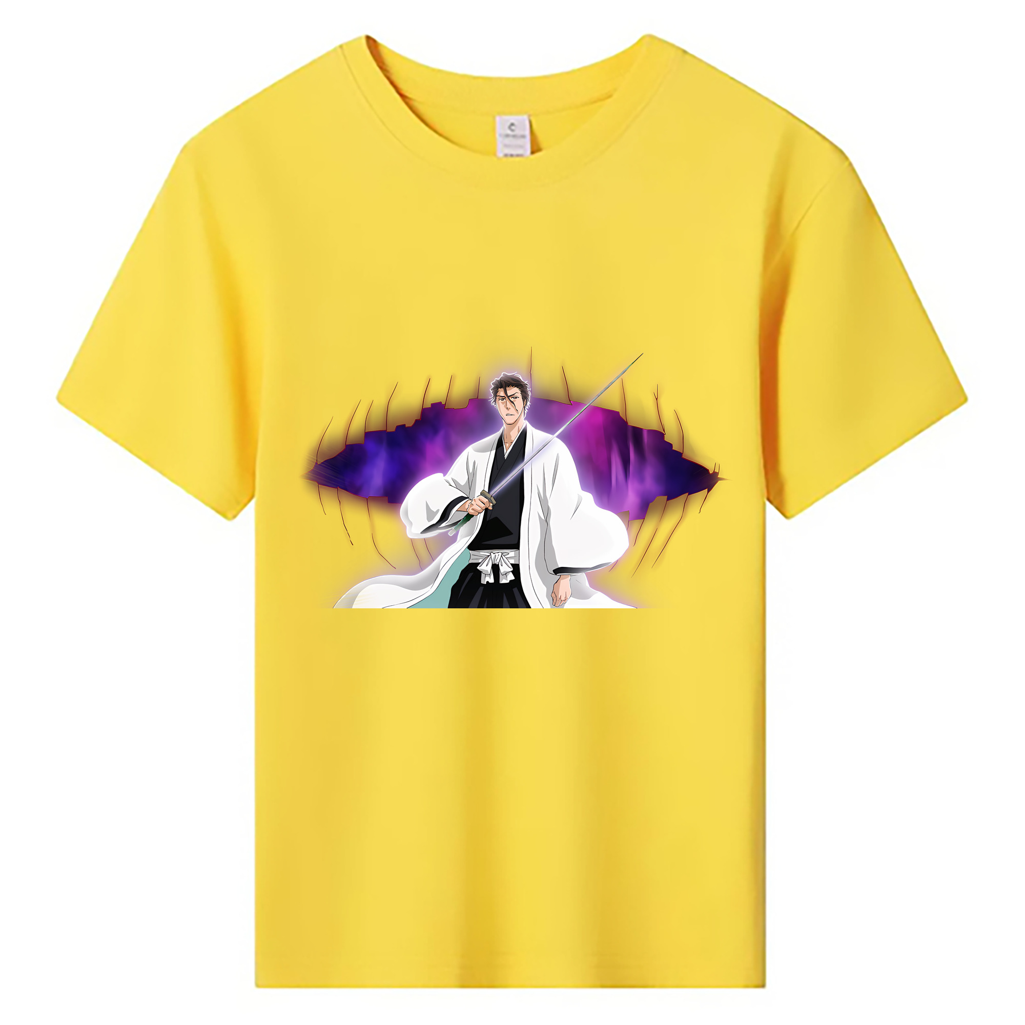 （画像用） ブリーチ 藍染 惣右介（あいぜん そうすけ） BLEACH Aizen Sousuke 綿100％キッズTシャツ（フロントプリント）