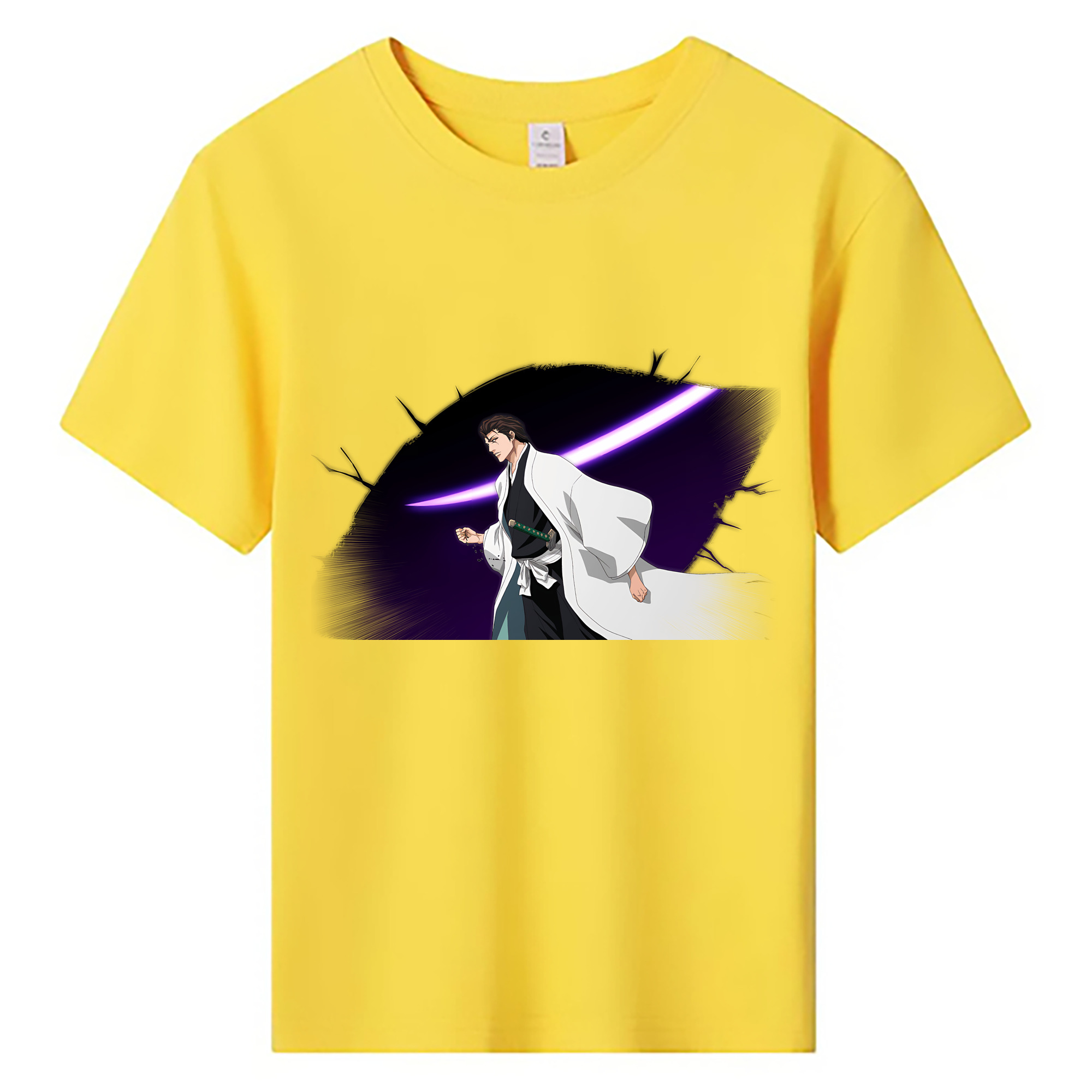 （画像用） ブリーチ 藍染 惣右介（あいぜん そうすけ） BLEACH Aizen Sousuke 綿100％キッズTシャツ（フロントプリント）