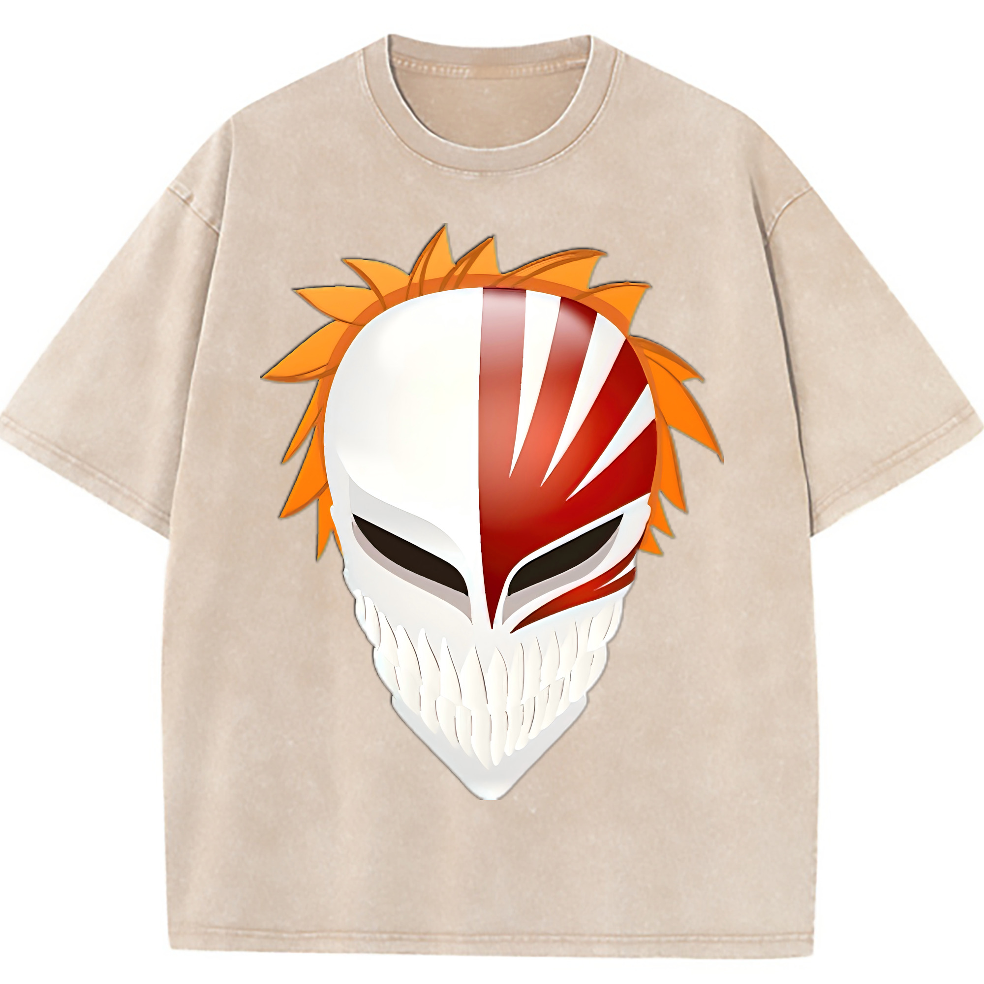 （画像用） ブリーチ 黒崎一護（くろさき いちご）BLEACH Kurosaki Ichigo 綿100% ヴィンテージ風 半袖Tシャツ（フロントプリント）