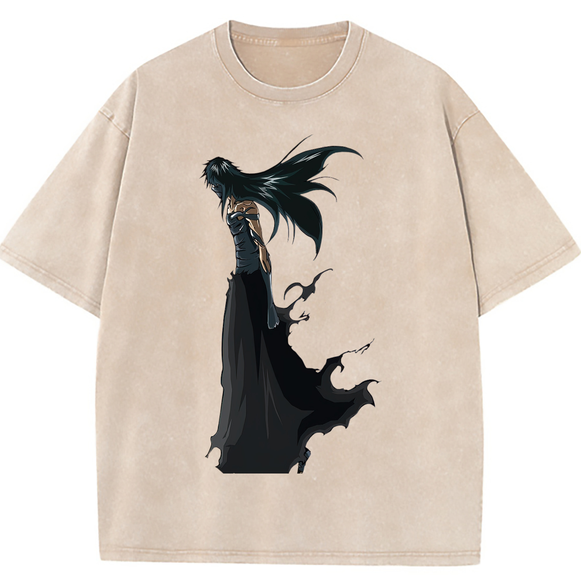 （画像用） ブリーチ 黒崎一護（くろさき いちご）BLEACH Kurosaki Ichigo 綿100% ヴィンテージ風 半袖Tシャツ（フロントプリント）