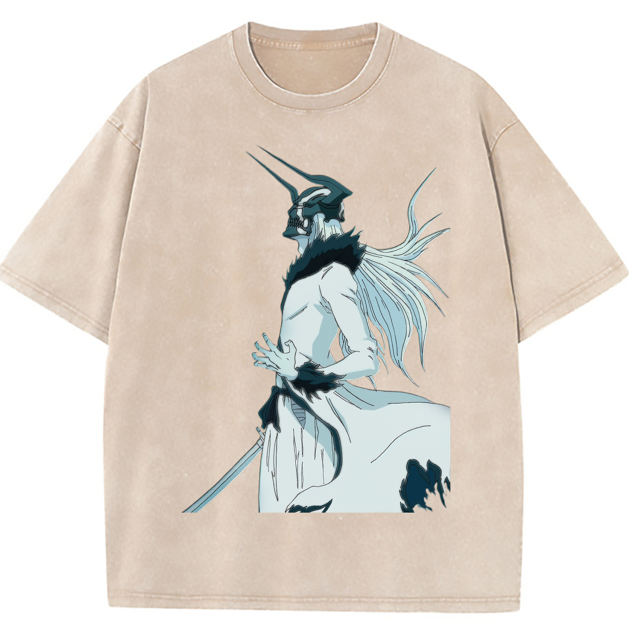 （画像用） ブリーチ 黒崎一護（くろさき いちご）BLEACH Kurosaki Ichigo 綿100% ヴィンテージ風 半袖Tシャツ（フロントプリント）