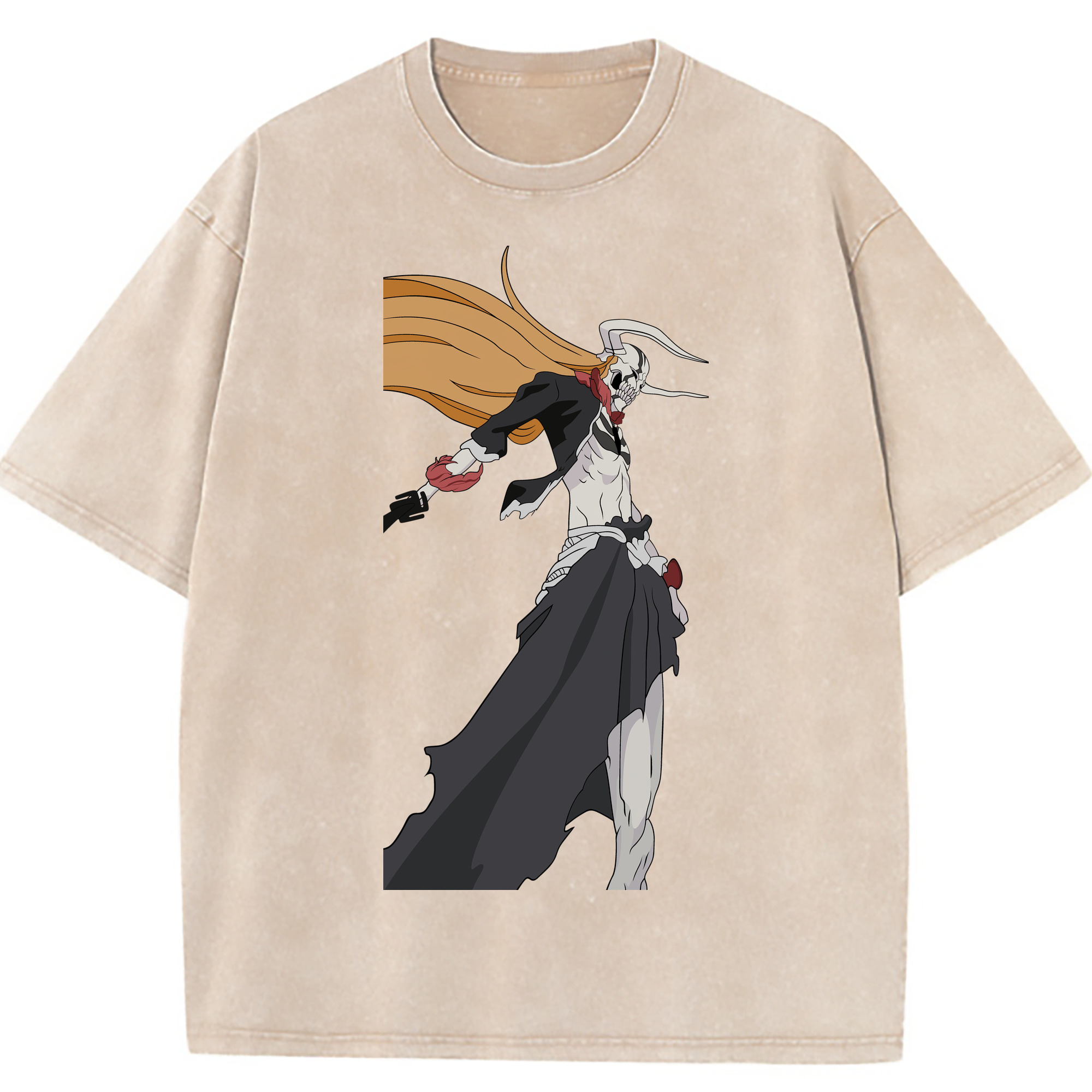 （画像用） ブリーチ 黒崎一護（くろさき いちご）BLEACH Kurosaki Ichigo 綿100% ヴィンテージ風 半袖Tシャツ（フロントプリント）