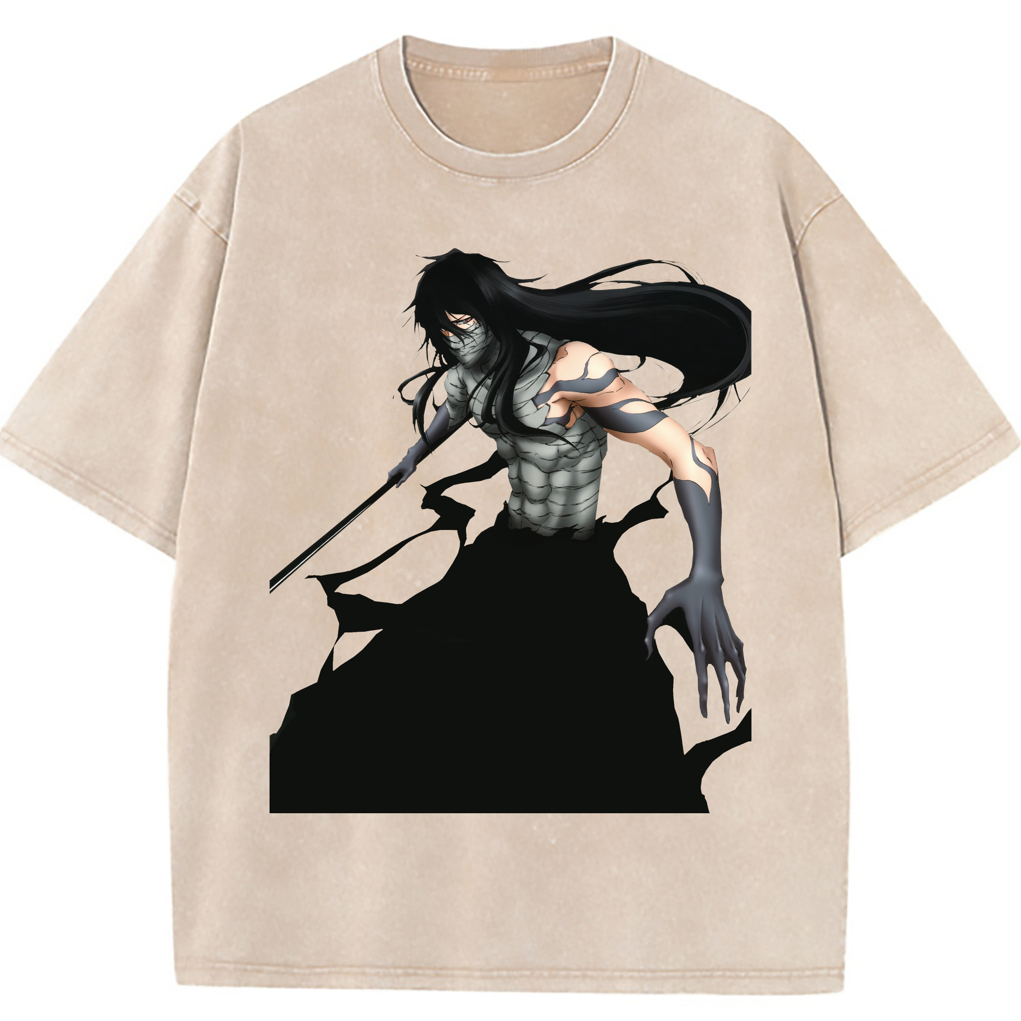 （画像用） ブリーチ 黒崎一護（くろさき いちご）BLEACH Kurosaki Ichigo 綿100% ヴィンテージ風 半袖Tシャツ（フロントプリント）