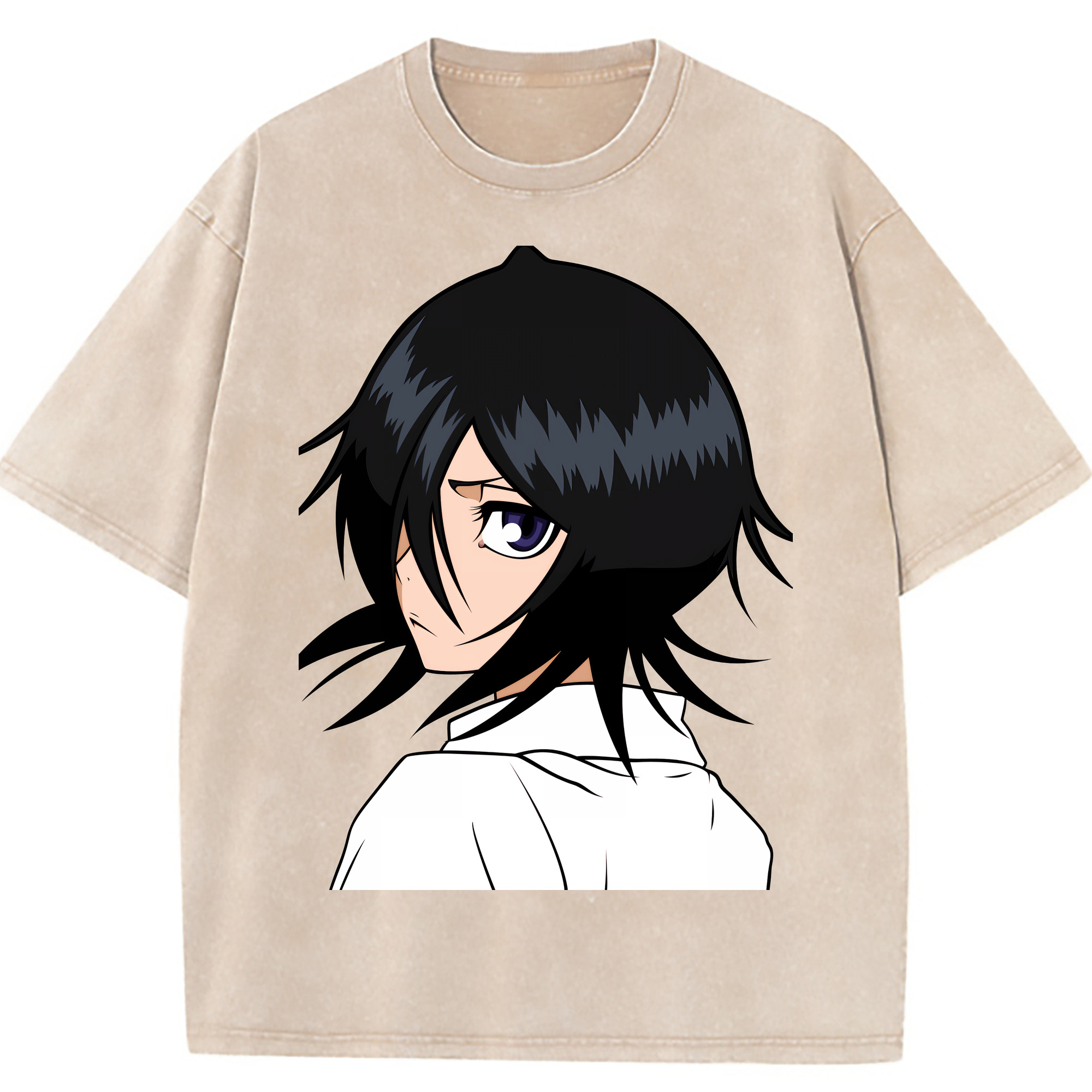 （画像用） ブリーチ 朽木ルキア BLEACH Kuchiki Rukia 綿100% ヴィンテージ風 半袖Tシャツ（フロントプリント）