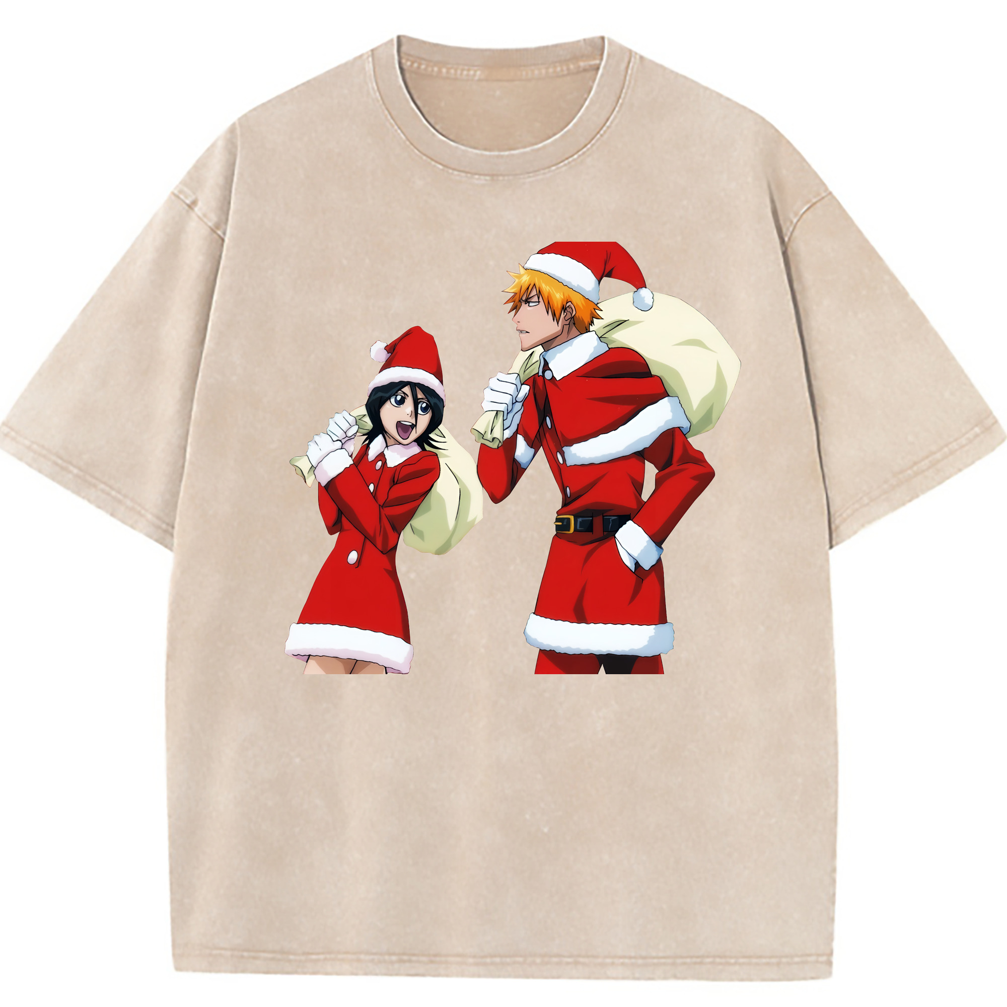 （画像用） ブリーチ 朽木ルキア BLEACH Kuchiki Rukia 綿100% ヴィンテージ風 半袖Tシャツ（フロントプリント）