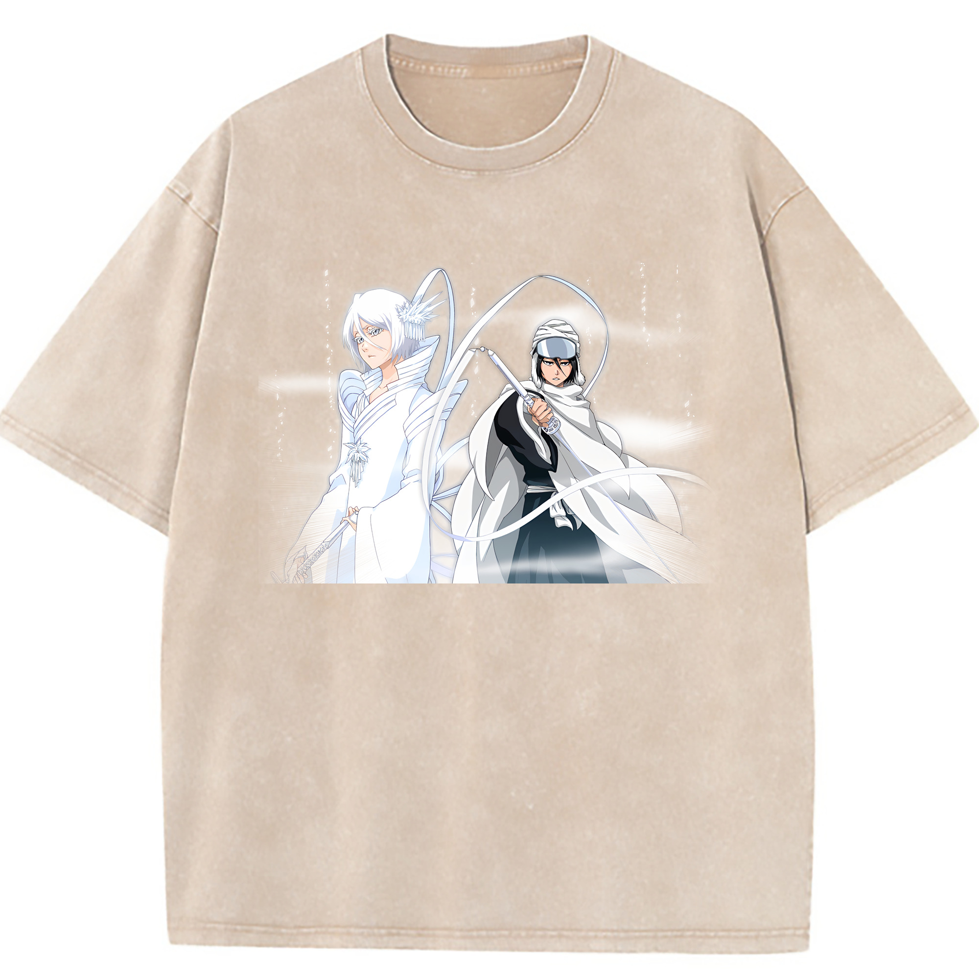 （画像用） ブリーチ 朽木ルキア BLEACH Kuchiki Rukia 綿100% ヴィンテージ風 半袖Tシャツ（フロントプリント）