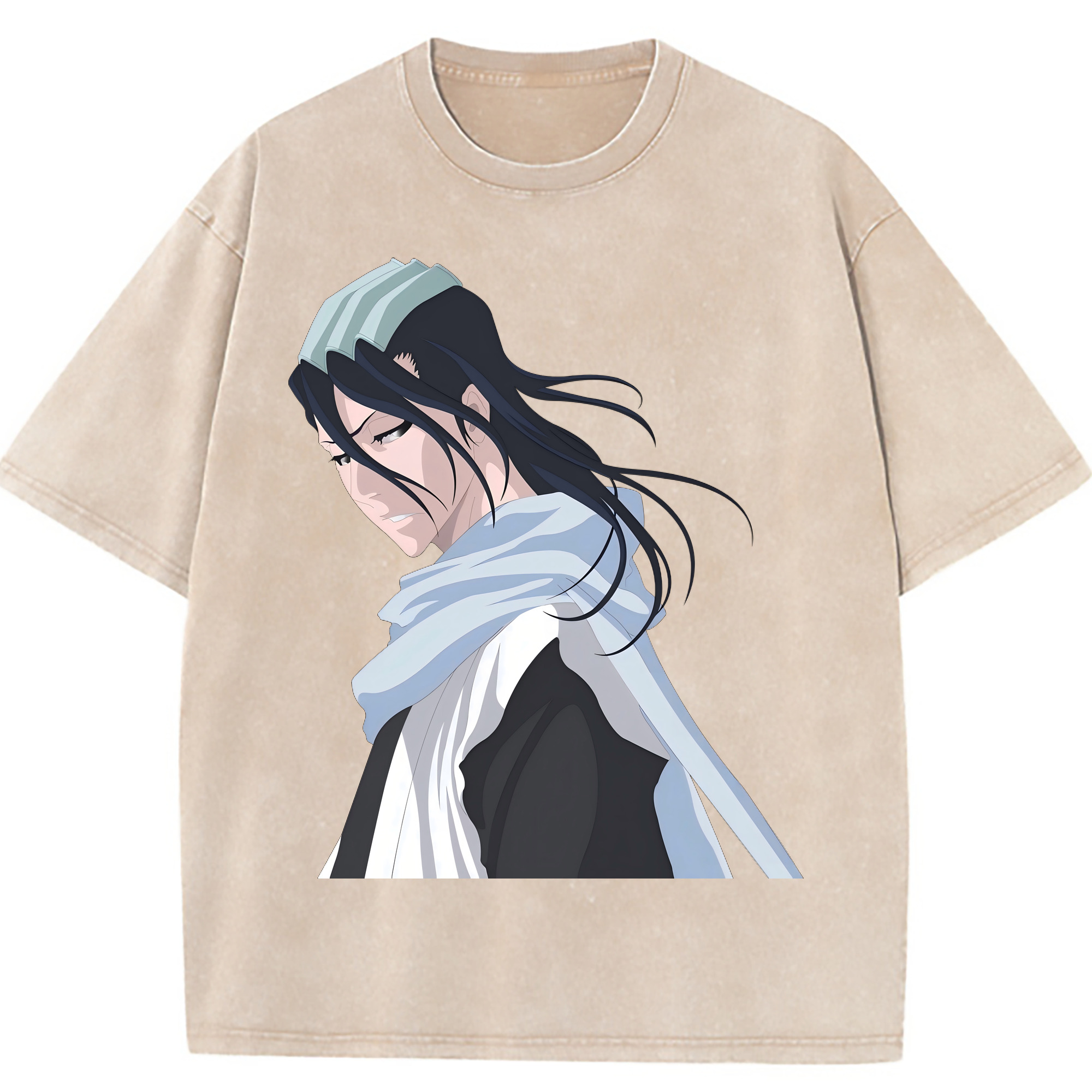（画像用） ブリーチ くちき びゃくや BLEACH Kuchiki Byakuya 綿100% ヴィンテージ風 半袖Tシャツ（フロントプリント）