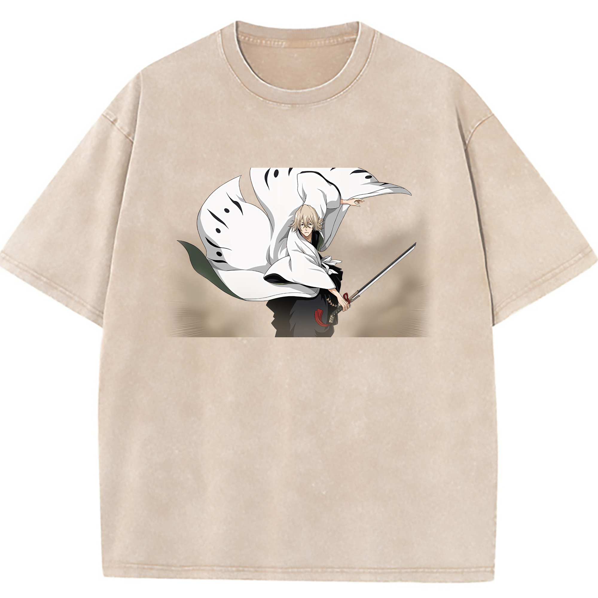 （画像用） "ブリーチ 浦原 喜助（うらはら きすけ） BLEACH Urahara Kisuke " 綿100% ヴィンテージ風 半袖Tシャツ（フロントプリント）