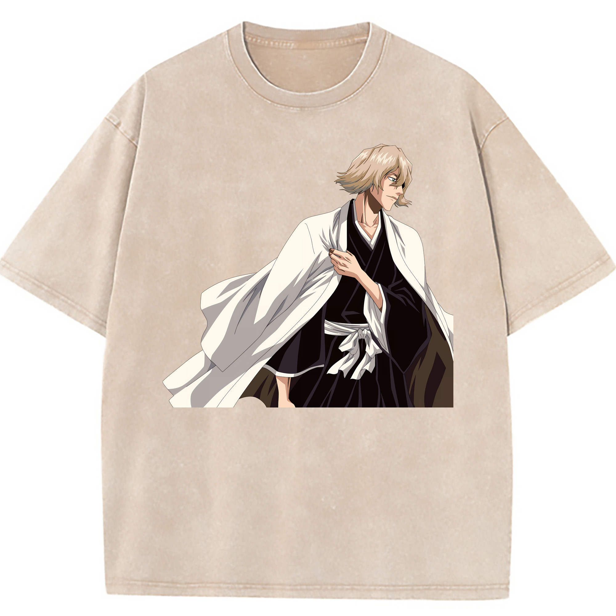 （画像用） "ブリーチ 浦原 喜助（うらはら きすけ） BLEACH Urahara Kisuke " 綿100% ヴィンテージ風 半袖Tシャツ（フロントプリント）