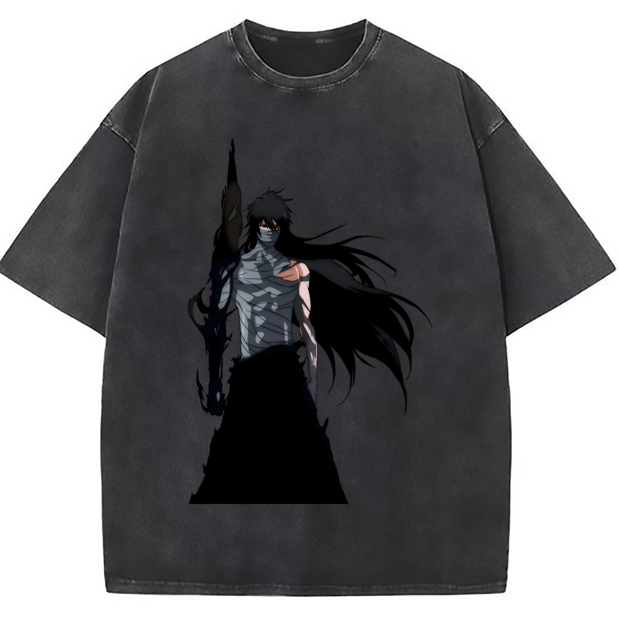 （画像用） ブリーチ 黒崎一護（くろさき いちご）BLEACH Kurosaki Ichigo 綿100% ヴィンテージ風 半袖Tシャツ（フロントプリント）
