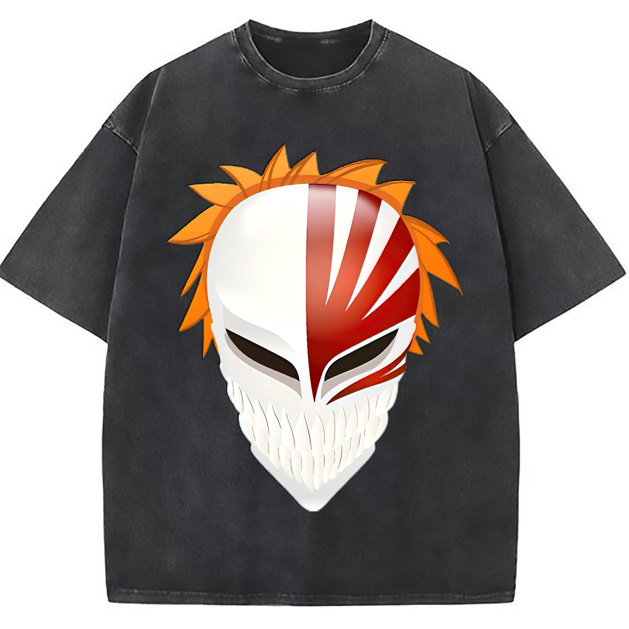 （画像用） ブリーチ 黒崎一護（くろさき いちご）BLEACH Kurosaki Ichigo 綿100% ヴィンテージ風 半袖Tシャツ（フロントプリント）