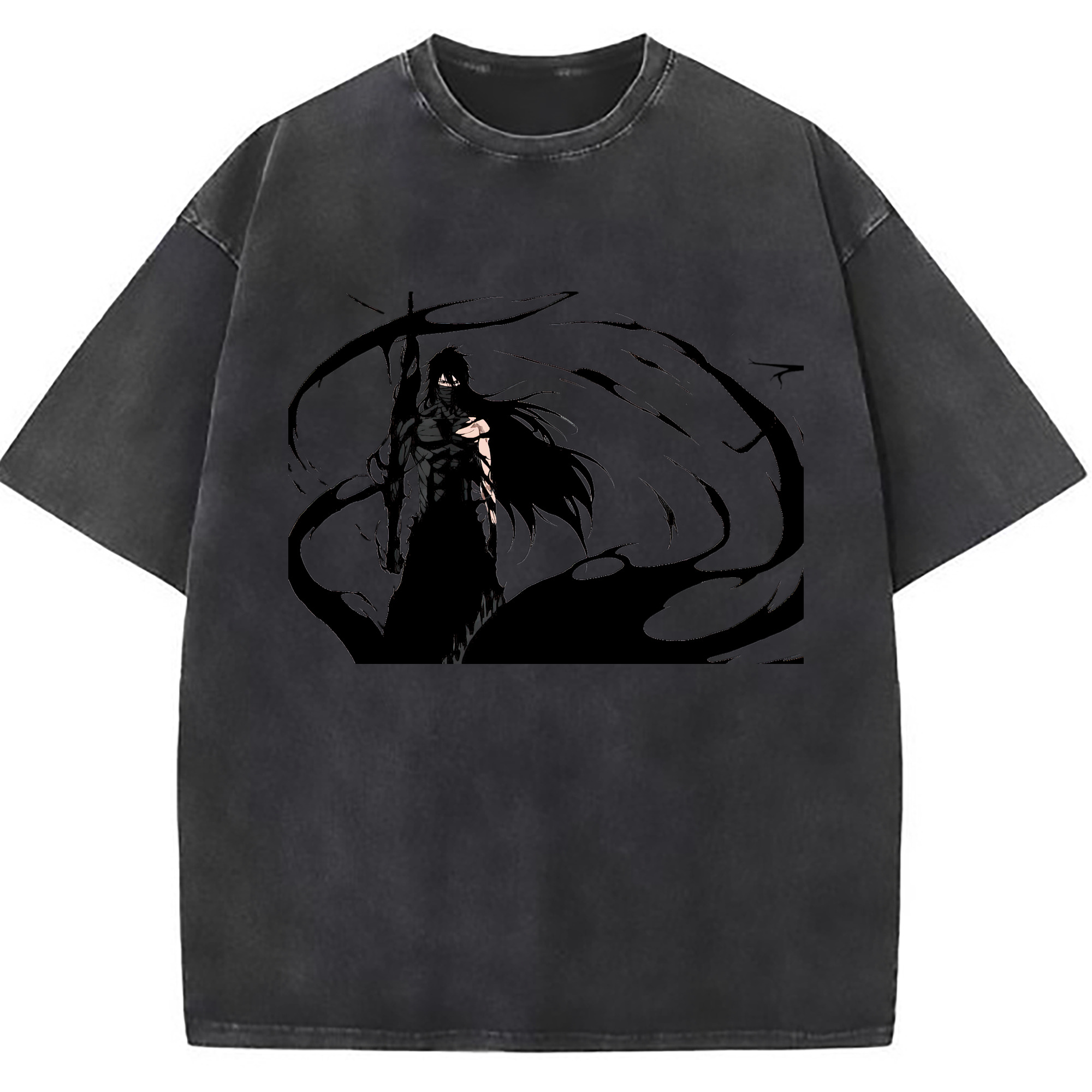 （画像用） ブリーチ 黒崎一護（くろさき いちご）BLEACH Kurosaki Ichigo 綿100% ヴィンテージ風 半袖Tシャツ（フロントプリント）
