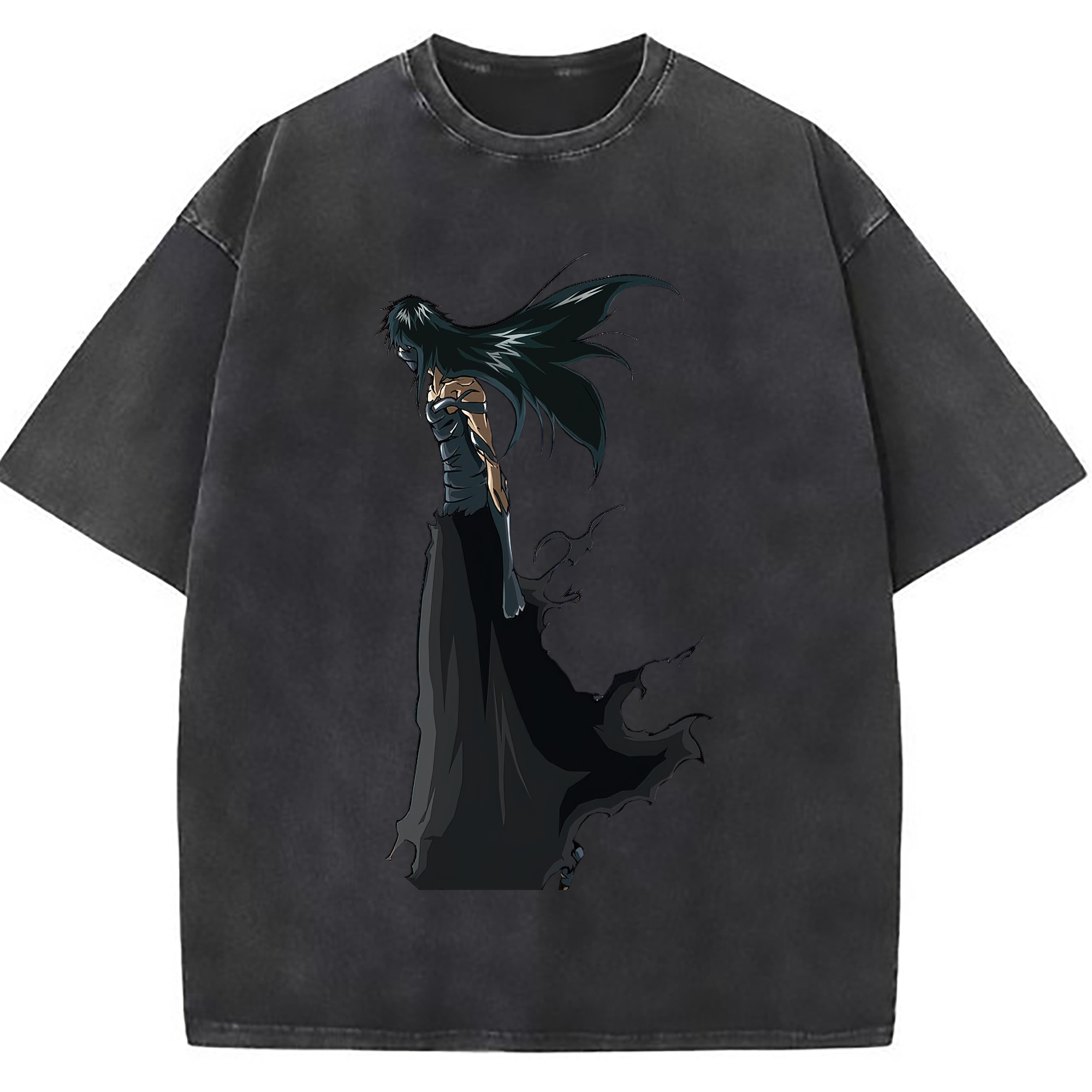 （画像用） ブリーチ 黒崎一護（くろさき いちご）BLEACH Kurosaki Ichigo 綿100% ヴィンテージ風 半袖Tシャツ（フロントプリント）