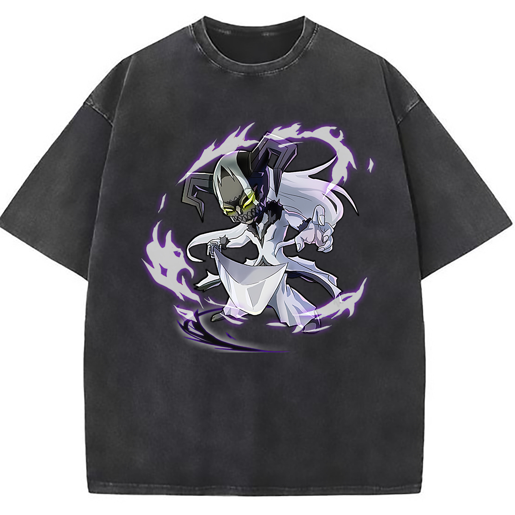 （画像用） ブリーチ 黒崎一護（くろさき いちご）BLEACH Kurosaki Ichigo 綿100% ヴィンテージ風 半袖Tシャツ（フロントプリント）