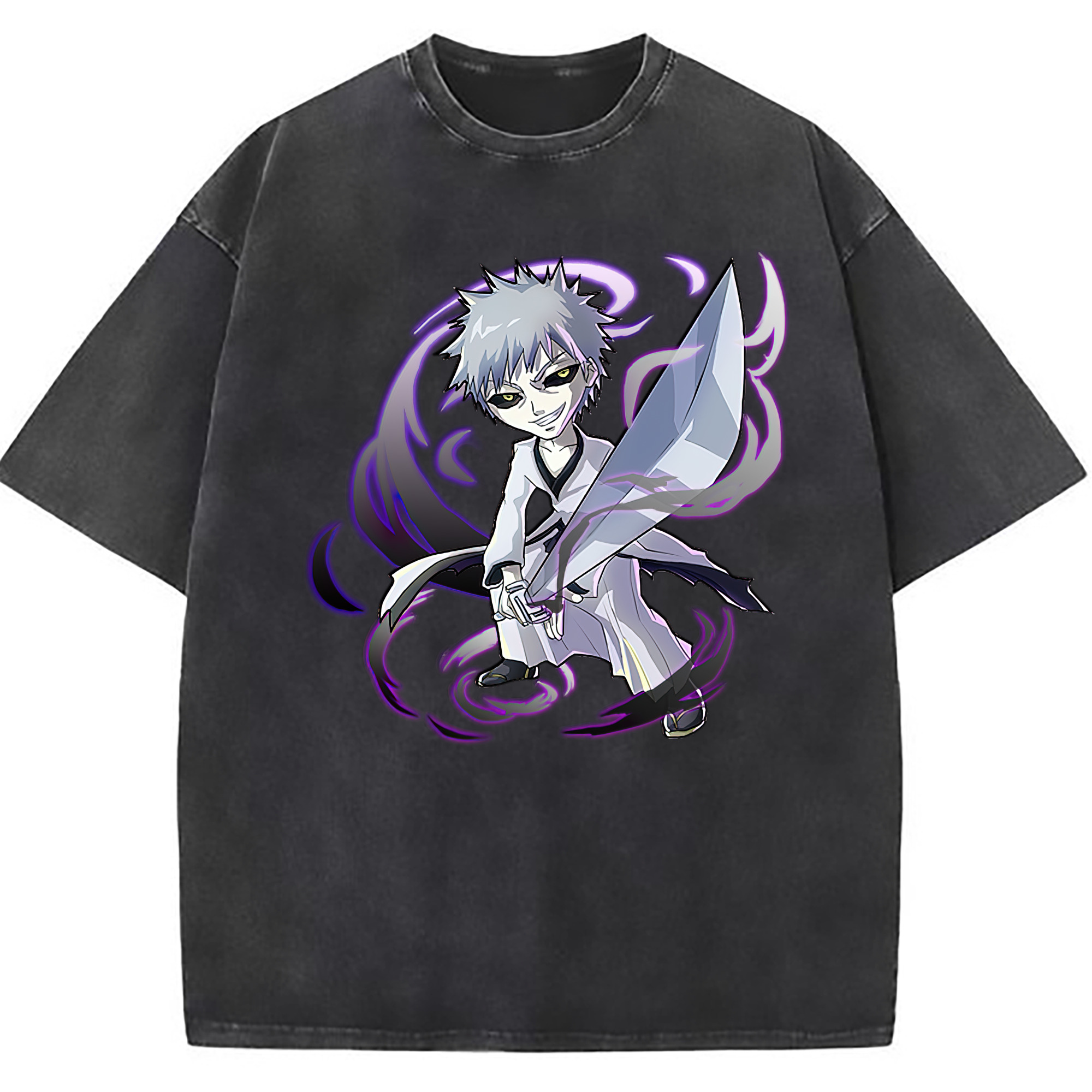 （画像用） ブリーチ 黒崎一護（くろさき いちご）BLEACH Kurosaki Ichigo 綿100% ヴィンテージ風 半袖Tシャツ（フロントプリント）