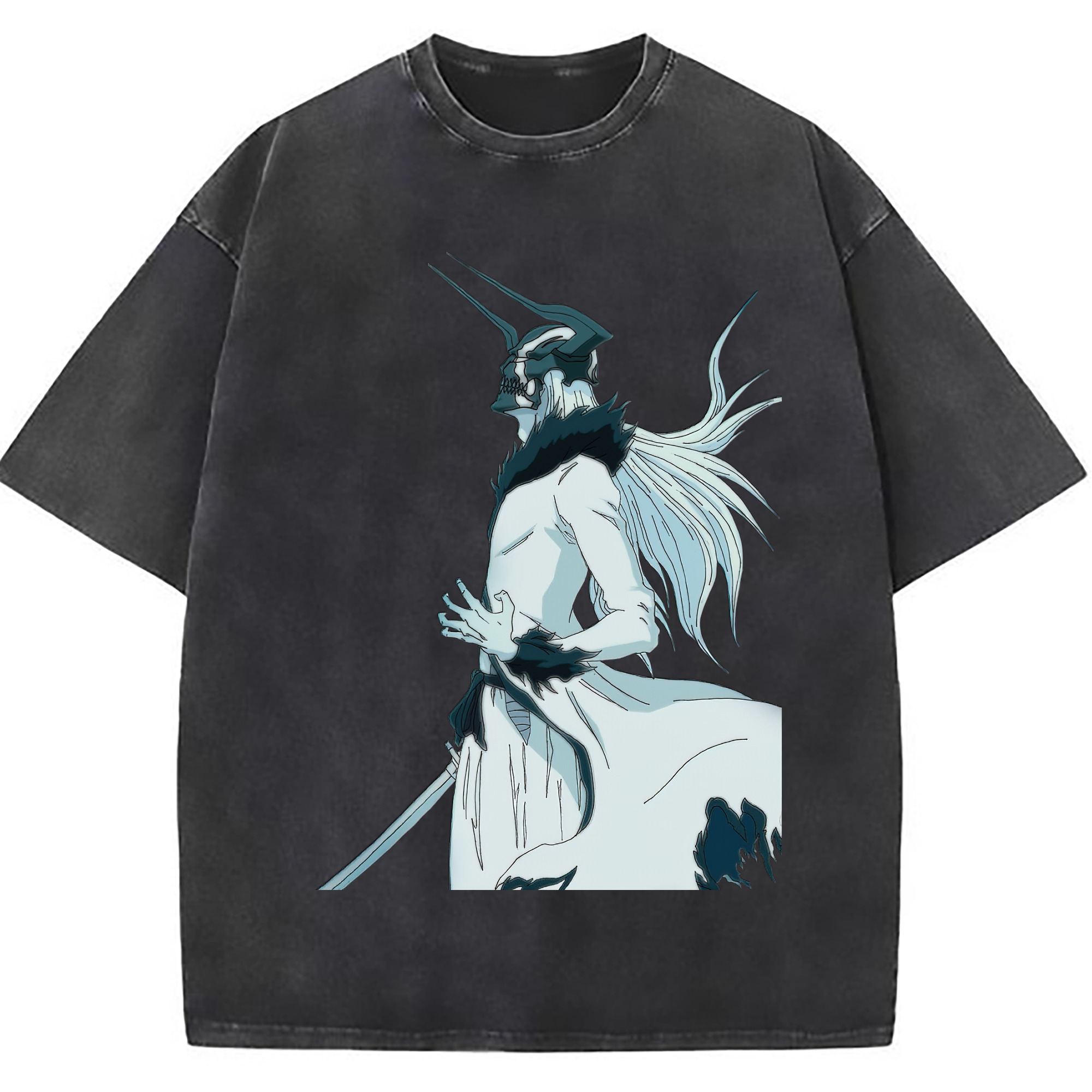 （画像用） ブリーチ 黒崎一護（くろさき いちご）BLEACH Kurosaki Ichigo 綿100% ヴィンテージ風 半袖Tシャツ（フロントプリント）