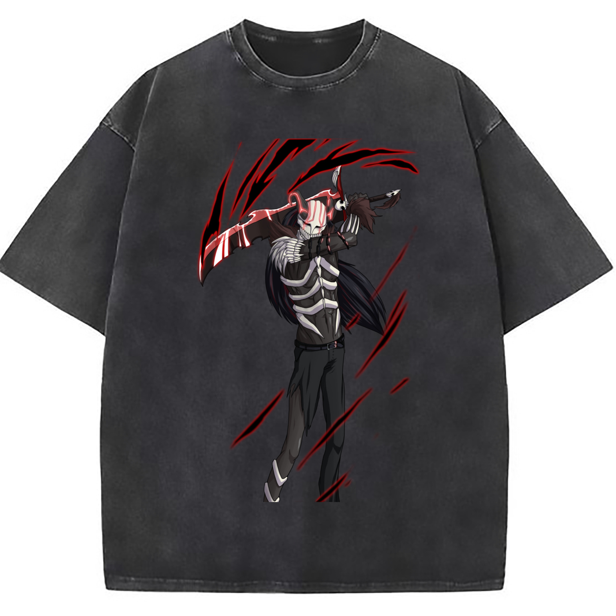（画像用） ブリーチ 黒崎一護（くろさき いちご）BLEACH Kurosaki Ichigo 綿100% ヴィンテージ風 半袖Tシャツ（フロントプリント）