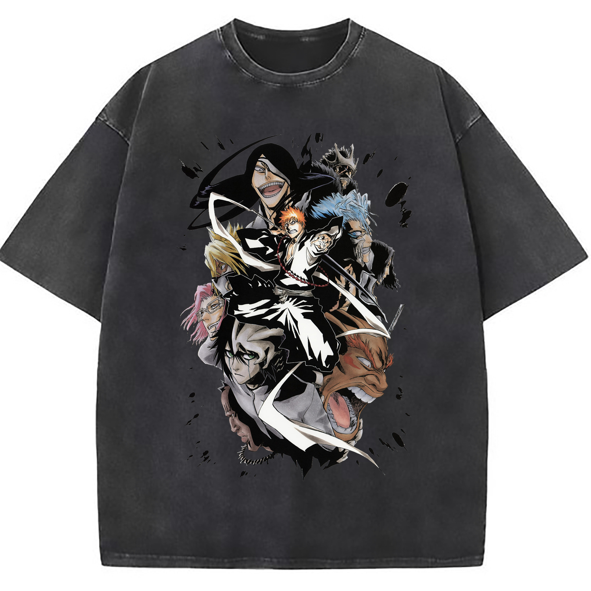 （画像用） ブリーチ 黒崎一護（くろさき いちご）BLEACH Kurosaki Ichigo 綿100% ヴィンテージ風 半袖Tシャツ（フロントプリント）