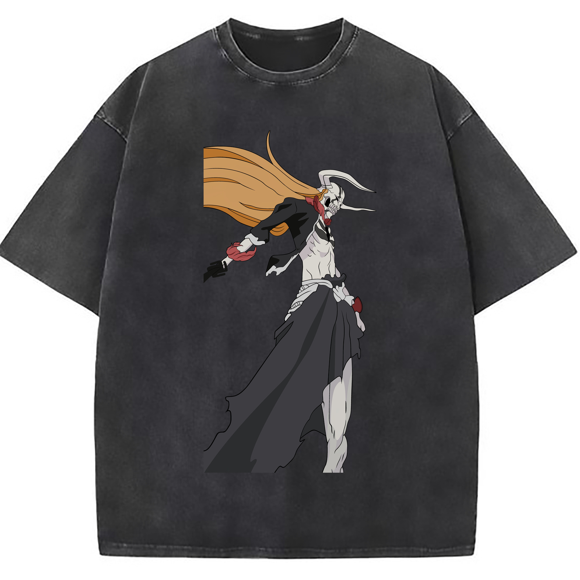 （画像用） ブリーチ 黒崎一護（くろさき いちご）BLEACH Kurosaki Ichigo 綿100% ヴィンテージ風 半袖Tシャツ（フロントプリント）