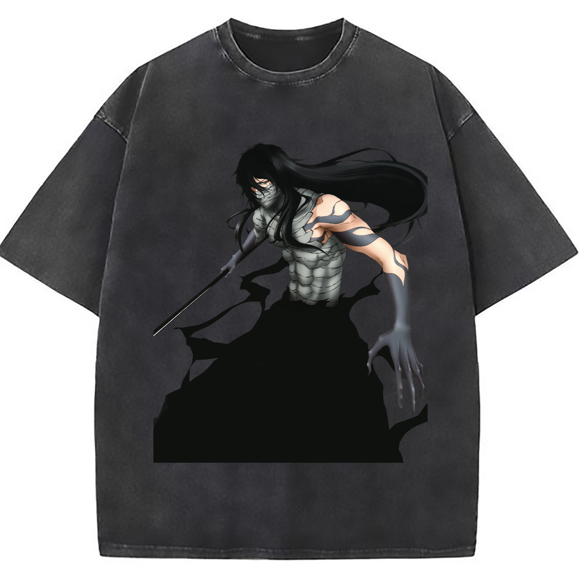 （画像用） ブリーチ 黒崎一護（くろさき いちご）BLEACH Kurosaki Ichigo 綿100% ヴィンテージ風 半袖Tシャツ（フロントプリント）