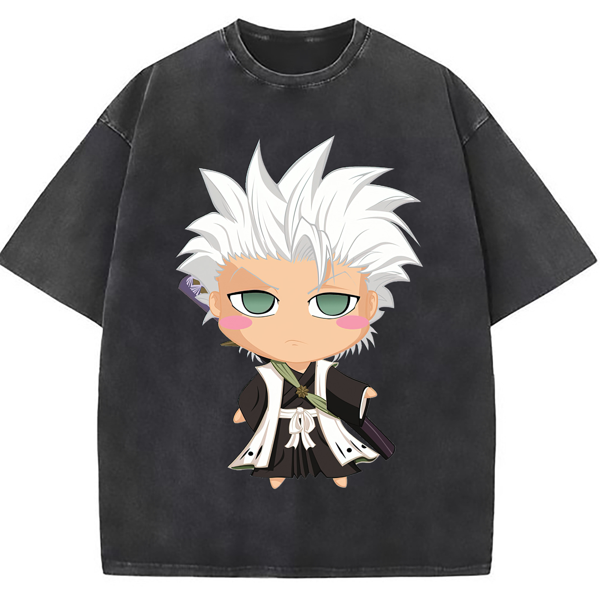 （画像用） ブリーチ 日番谷冬獅郎（ひつがや とうしろう） BLEACH Hitsugaya Toushirou 綿100% ヴィンテージ風 半袖Tシャツ（フロントプリント）
