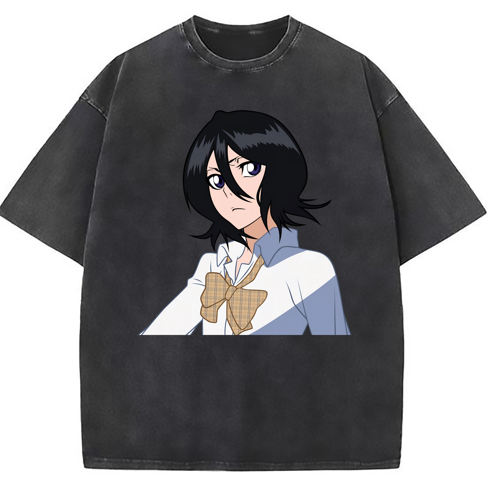 （画像用） ブリーチ 朽木ルキア BLEACH Kuchiki Rukia 綿100% ヴィンテージ風 半袖Tシャツ（フロントプリント）