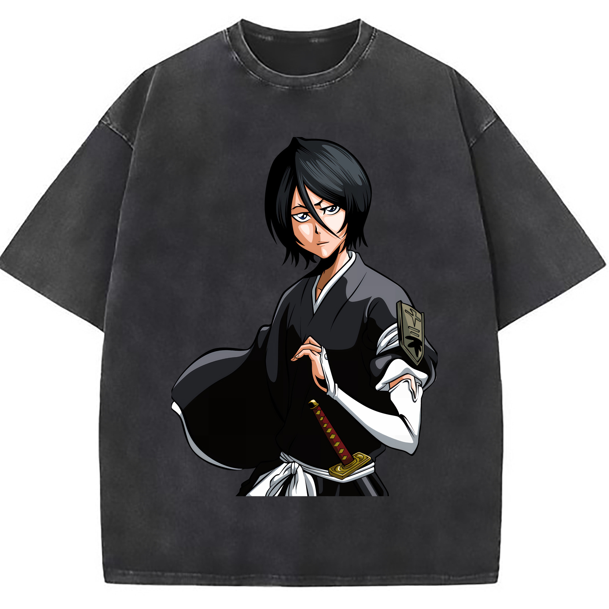 （画像用） ブリーチ 朽木ルキア BLEACH Kuchiki Rukia 綿100% ヴィンテージ風 半袖Tシャツ（フロントプリント）