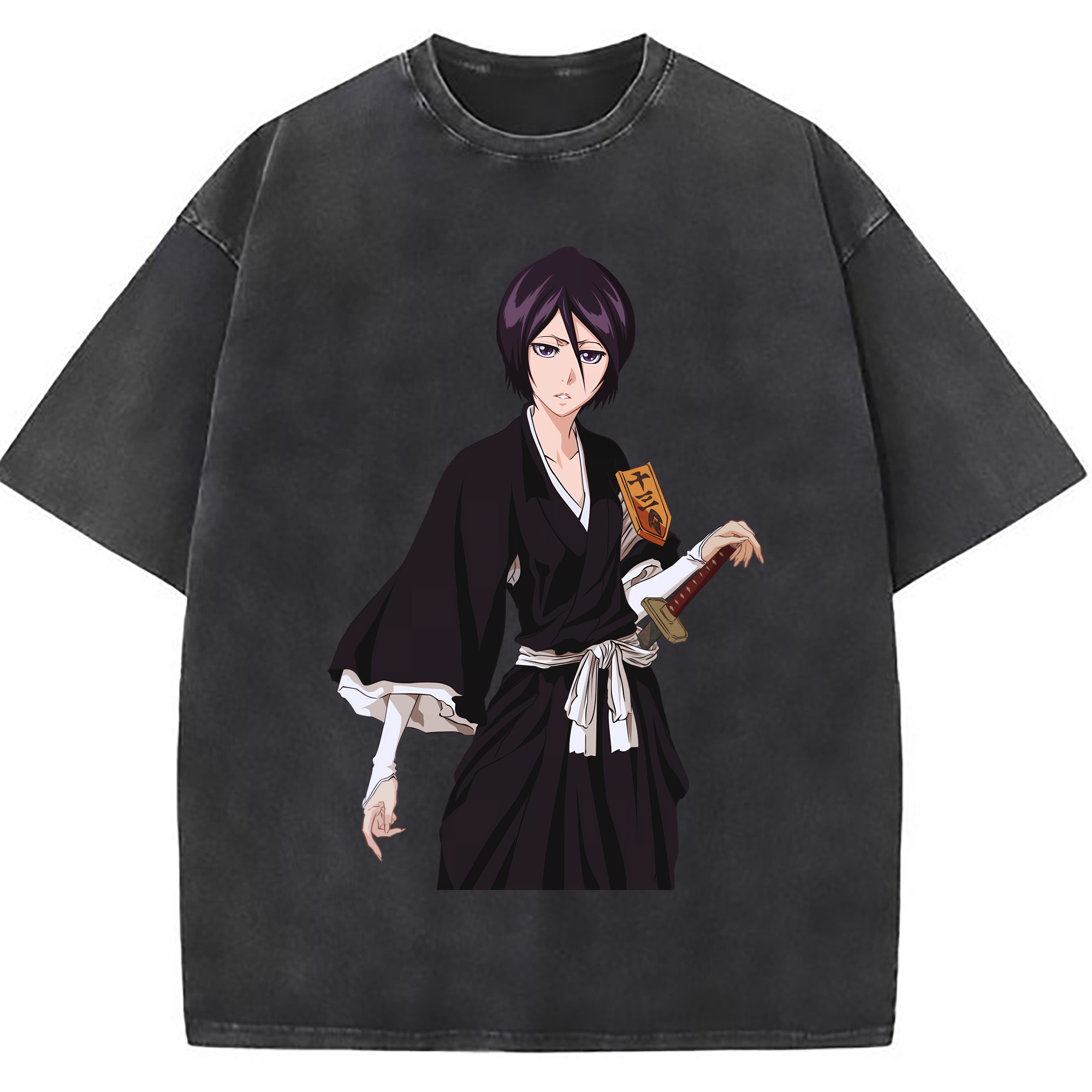 （画像用） ブリーチ 朽木ルキア BLEACH Kuchiki Rukia 綿100% ヴィンテージ風 半袖Tシャツ（フロントプリント）