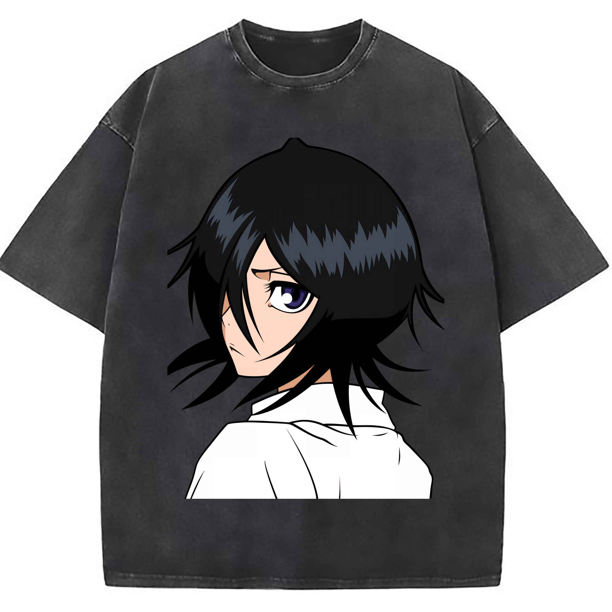 （画像用） ブリーチ 朽木ルキア BLEACH Kuchiki Rukia 綿100% ヴィンテージ風 半袖Tシャツ（フロントプリント）