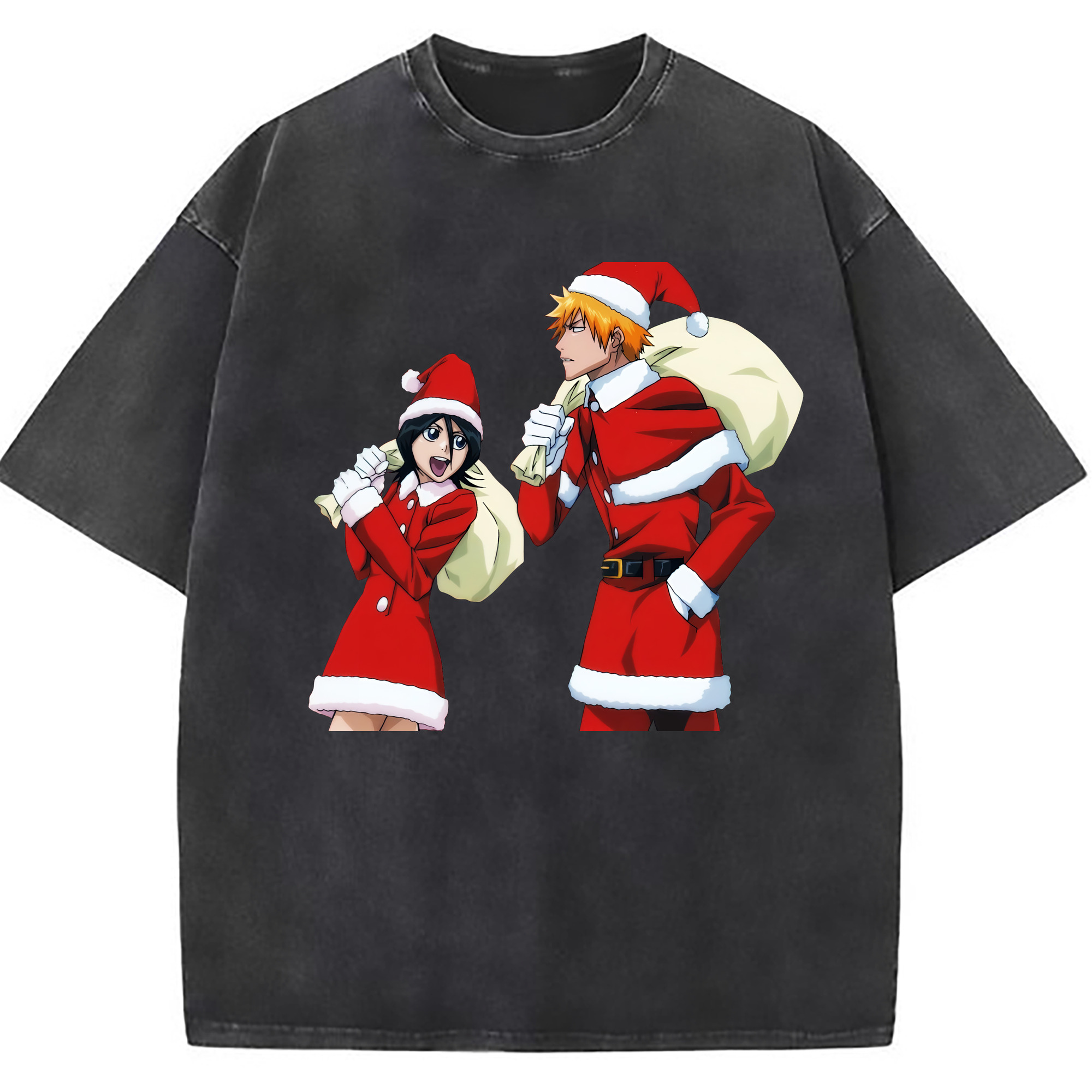 （画像用） ブリーチ 朽木ルキア BLEACH Kuchiki Rukia 綿100% ヴィンテージ風 半袖Tシャツ（フロントプリント）