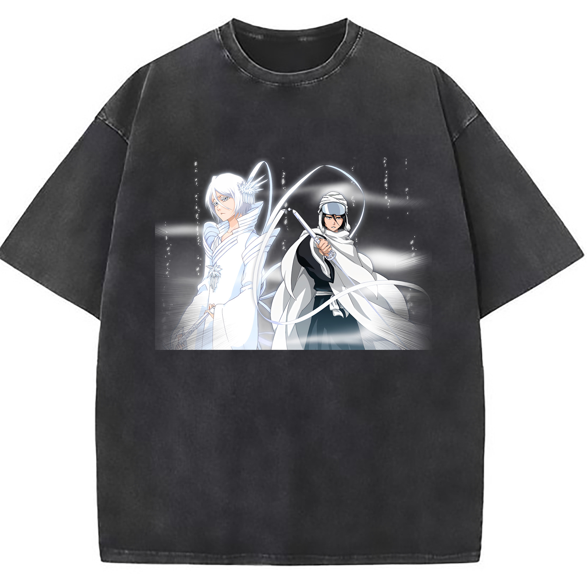 （画像用） ブリーチ 朽木ルキア BLEACH Kuchiki Rukia 綿100% ヴィンテージ風 半袖Tシャツ（フロントプリント）
