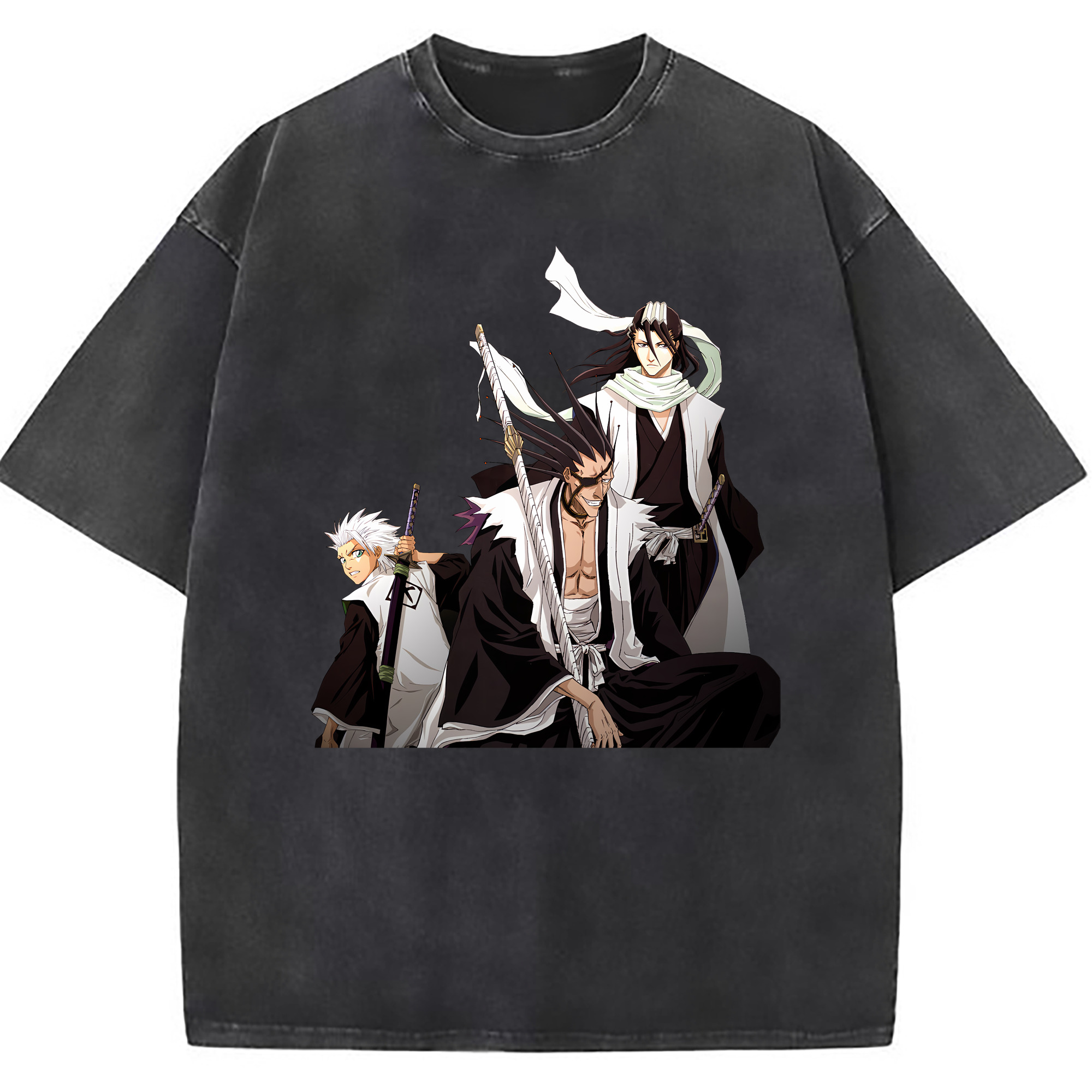 （画像用） ブリーチ ざらき けんぱち BLEACH Zaraki Kenpachi 綿100% ヴィンテージ風 半袖Tシャツ（フロントプリント）
