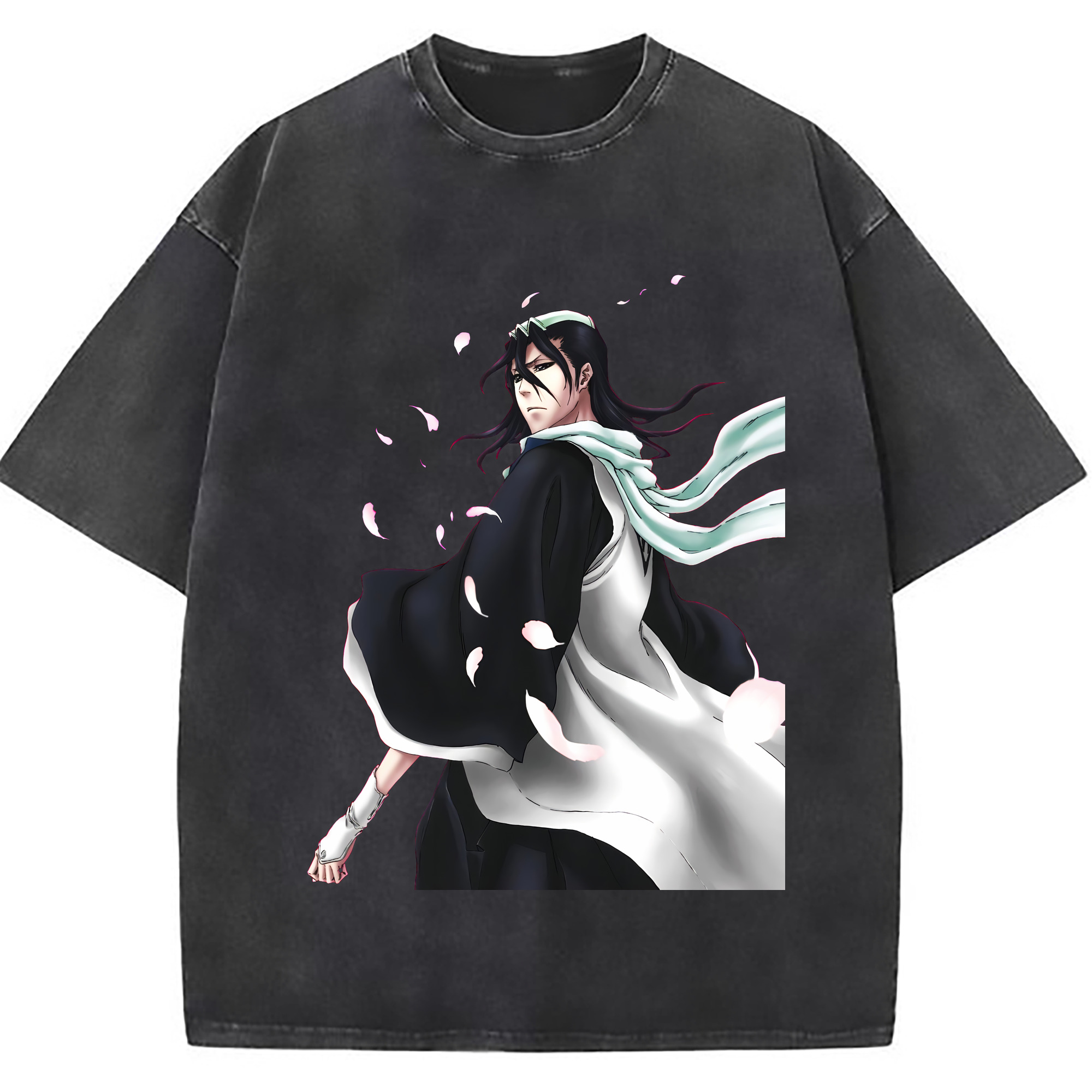 （画像用） ブリーチ くちき びゃくや BLEACH Kuchiki Byakuya 綿100% ヴィンテージ風 半袖Tシャツ（フロントプリント）