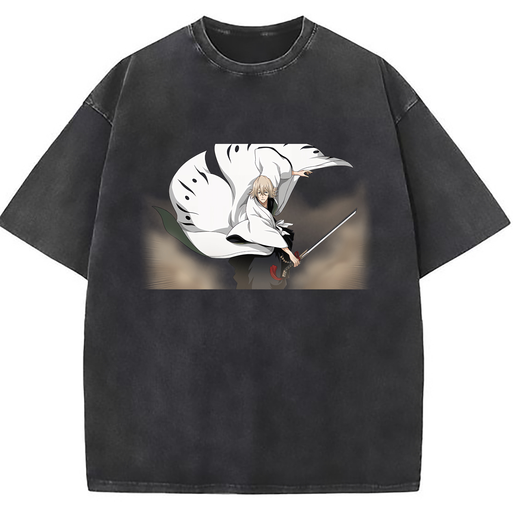 （画像用） "ブリーチ 浦原 喜助（うらはら きすけ） BLEACH Urahara Kisuke " 綿100% ヴィンテージ風 半袖Tシャツ（フロントプリント）